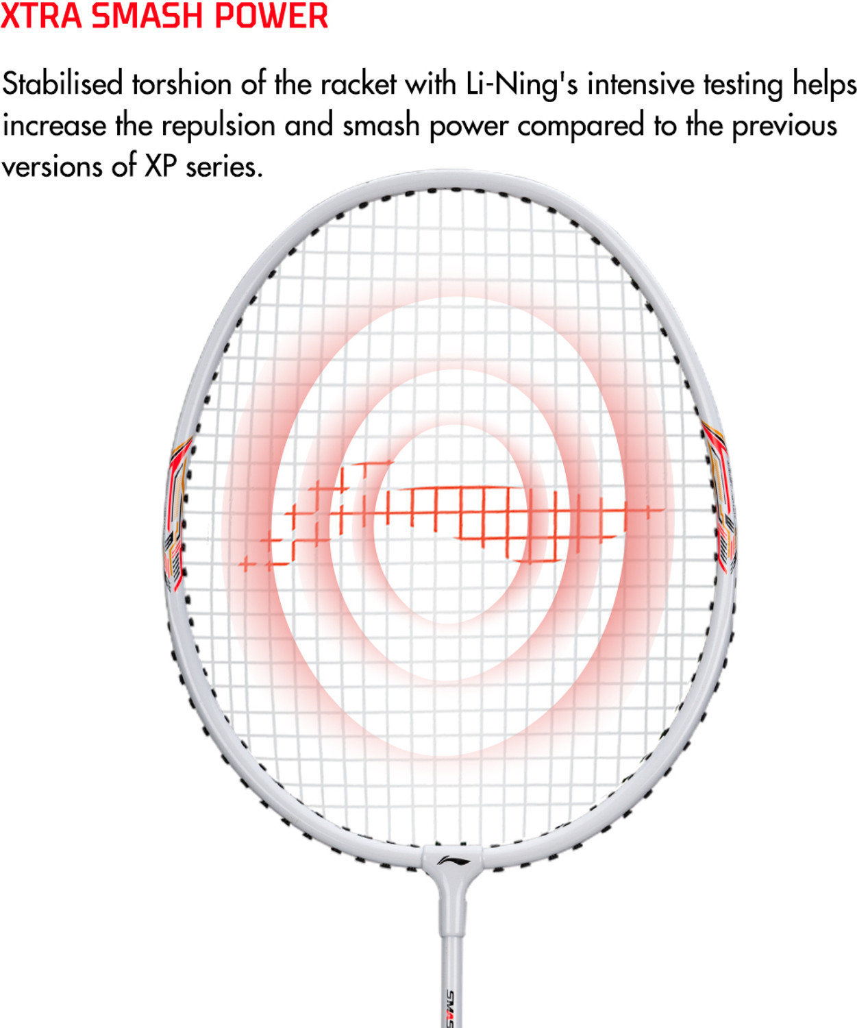 Image of LI-NING XP-90-IV White, Grey Strung Badminton Racquet