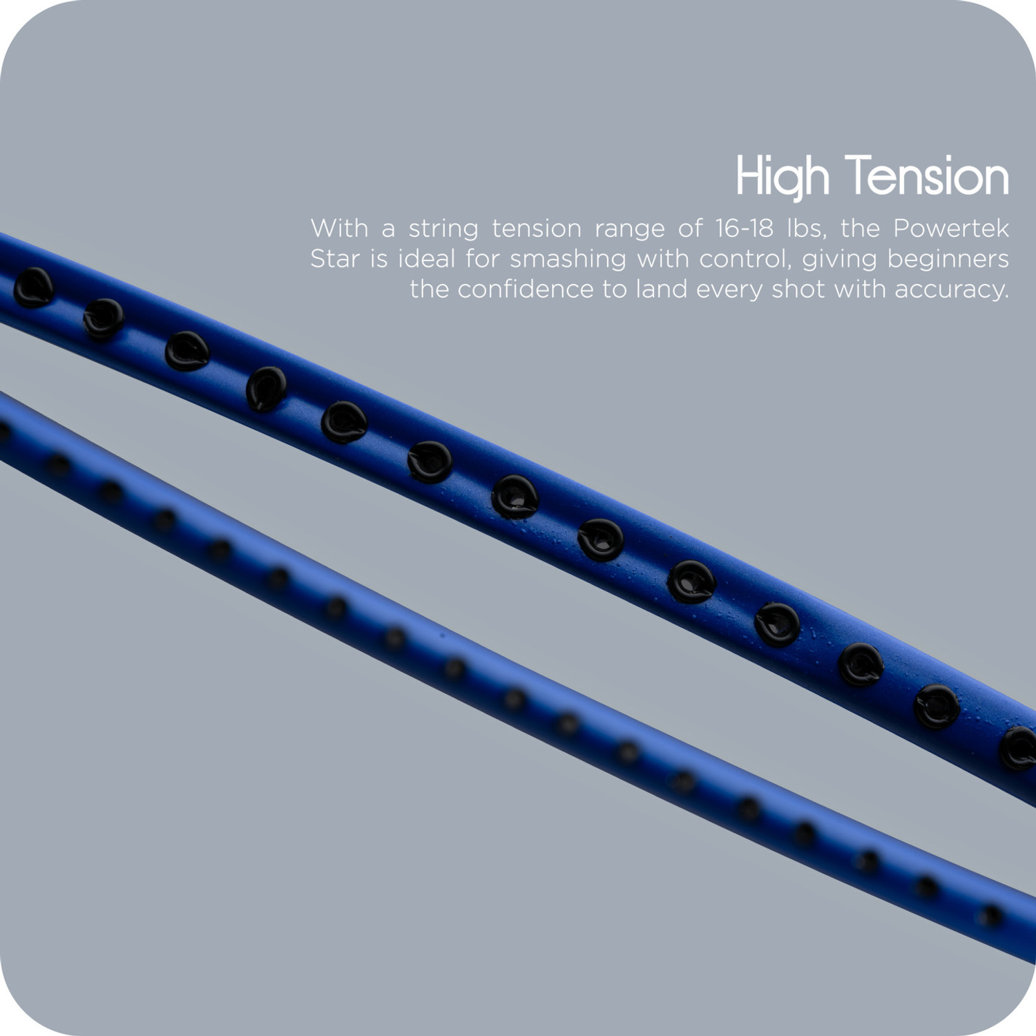 Image of Hundred POWERTEK STAR Blue Strung Badminton Racquet
