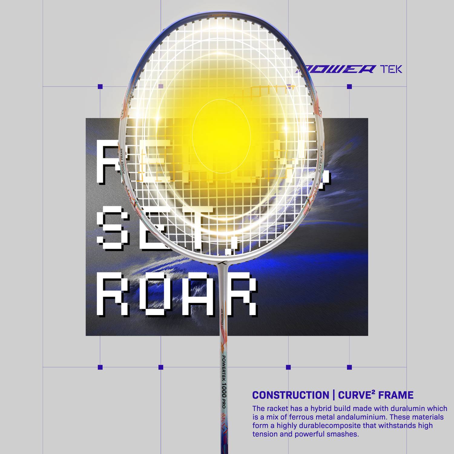 Hundred Powertek 1000 Pro Badminton Racquet - Image 5