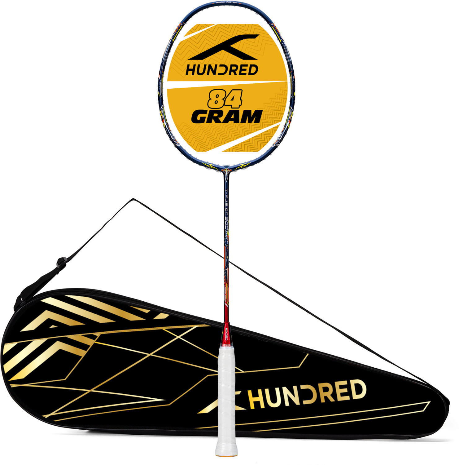 Image of Hundred T-Fusion 500 Attk Blue Unstrung Badminton Racquet