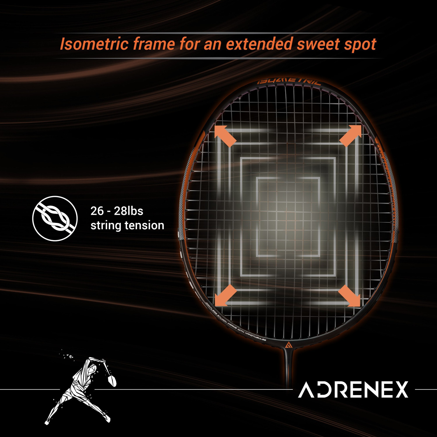 Image of Adrenex by Flipkart R501 Full Graphite Badminton Racquet Black, Orange Strung