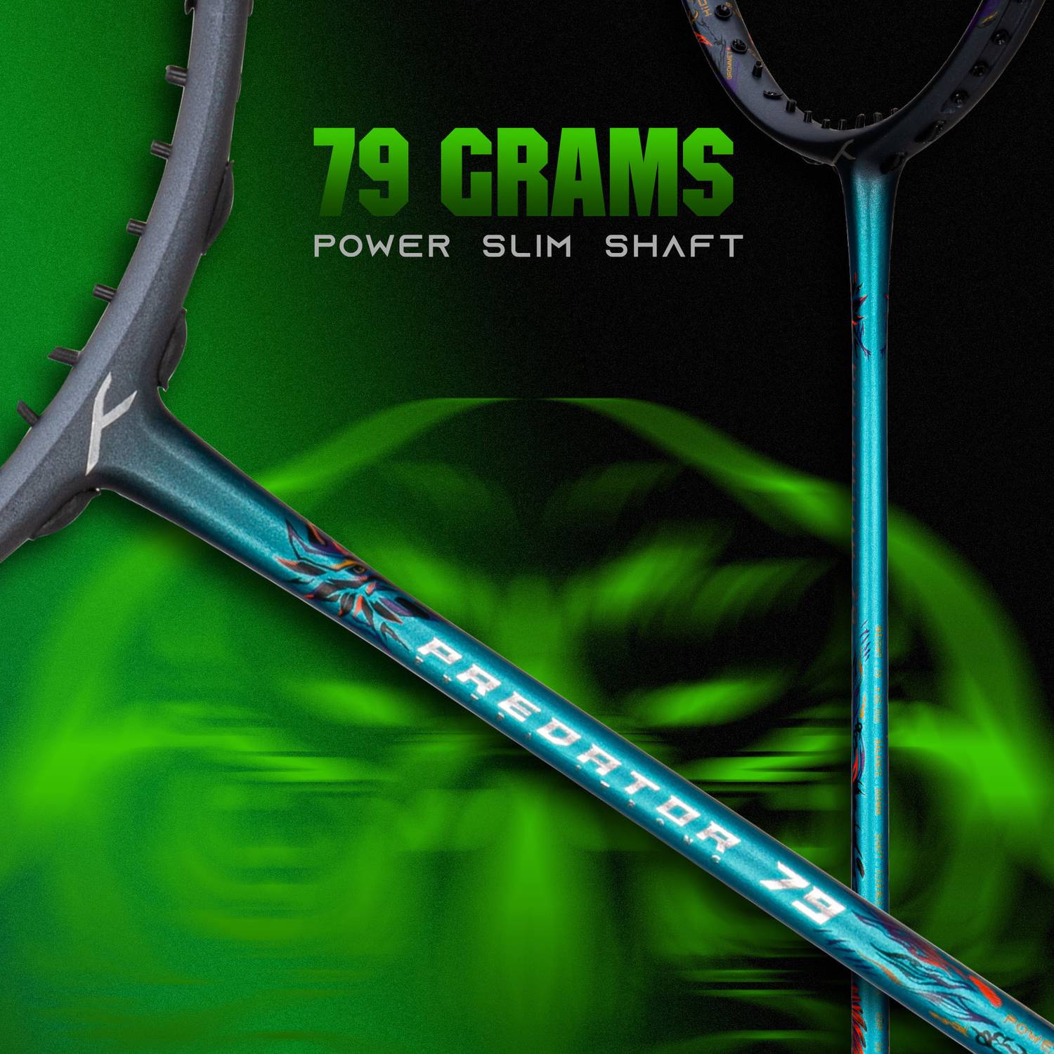Hundred Predator 79 Extra Strong Badminton Racquet (Blue/Black) - Image 3