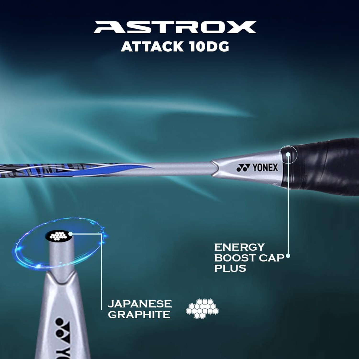 Image of YONEX Astrox Attack 10 DG (SILVER) Silver Strung Badminton Racquet