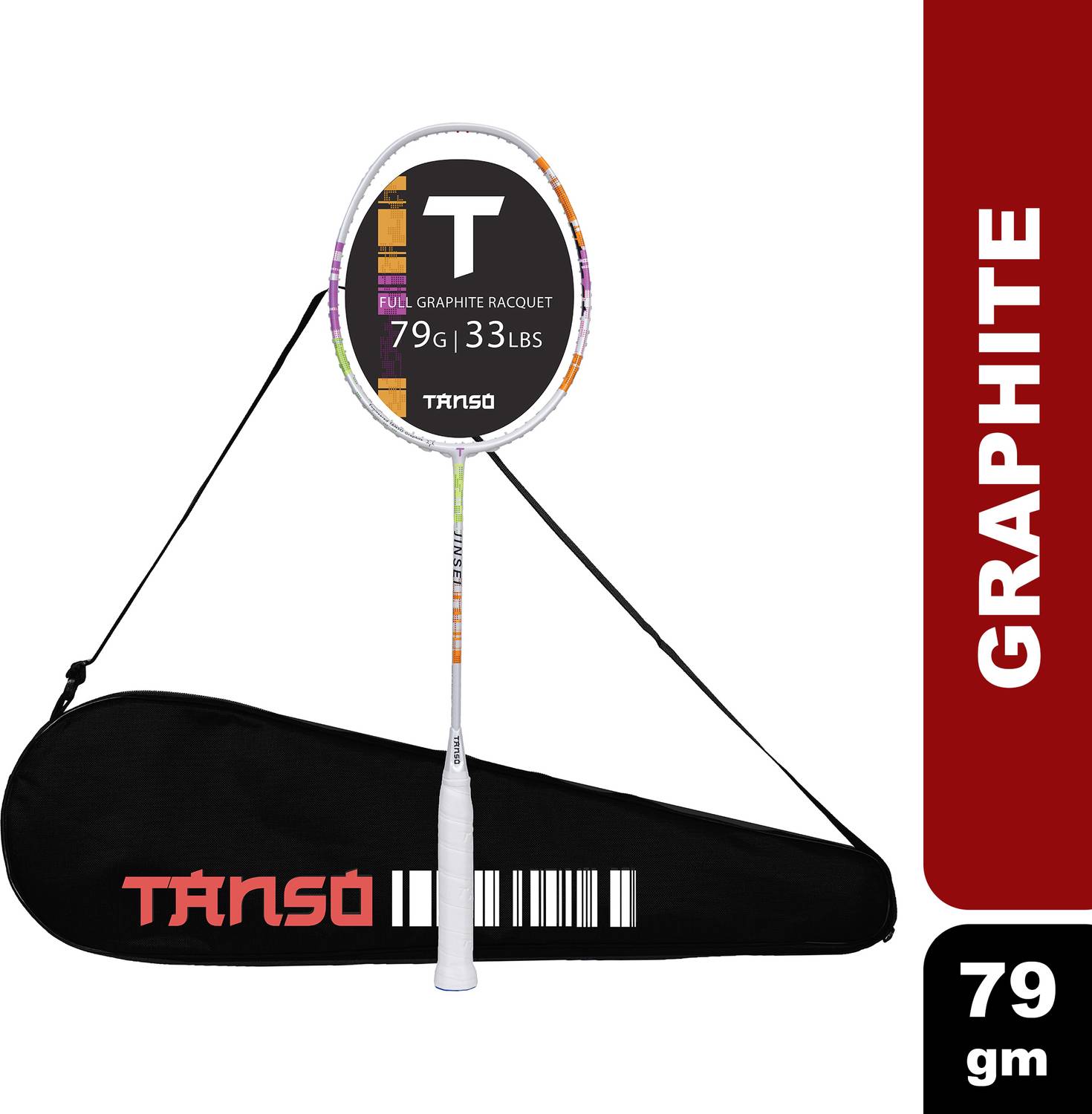 Tanso Jinsei Full Graphite Ultra Light Carbon Fibre Badminton Racquet - Image 1