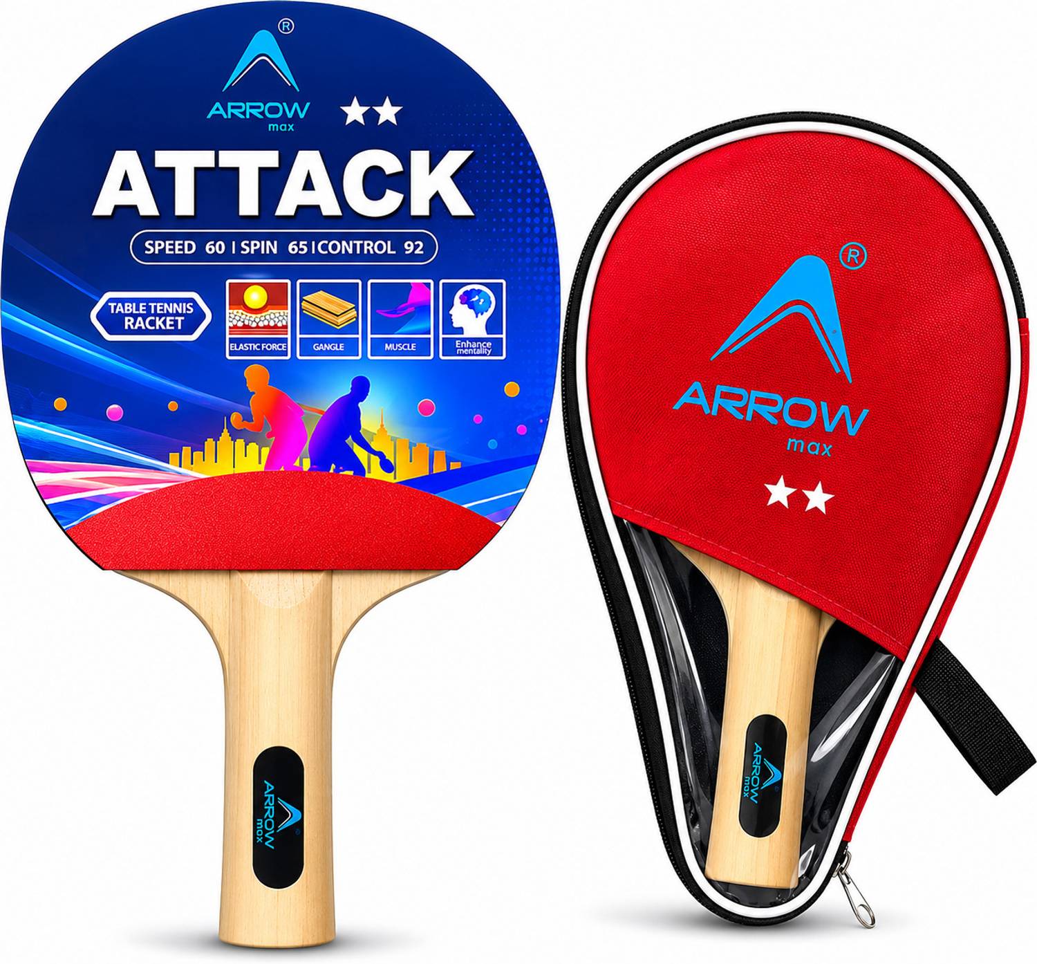 ArrowMax CLUB Multicolor Table Tennis Racquet