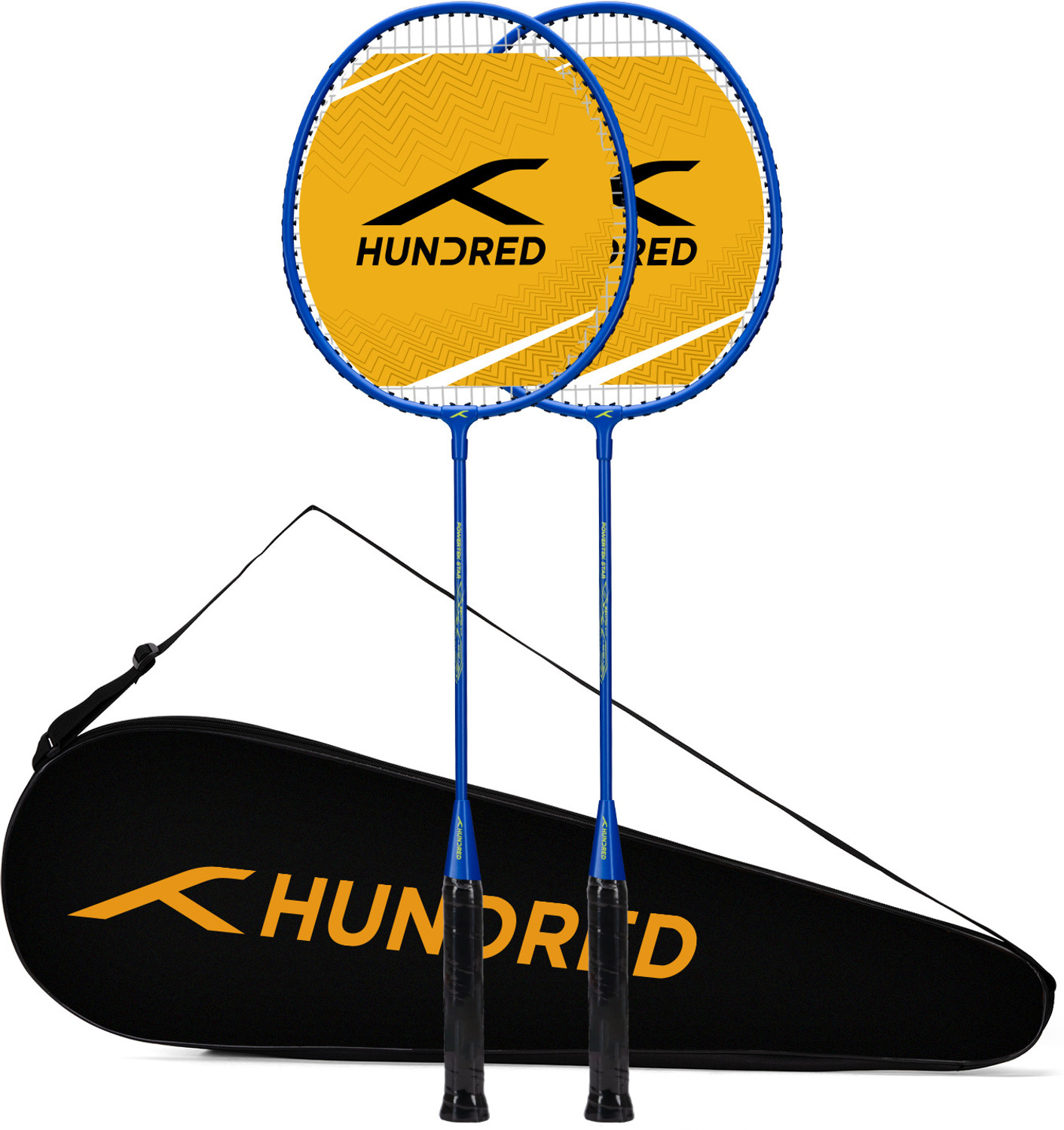 Image of Hundred POWERTEK STAR Blue Strung Badminton Racquet
