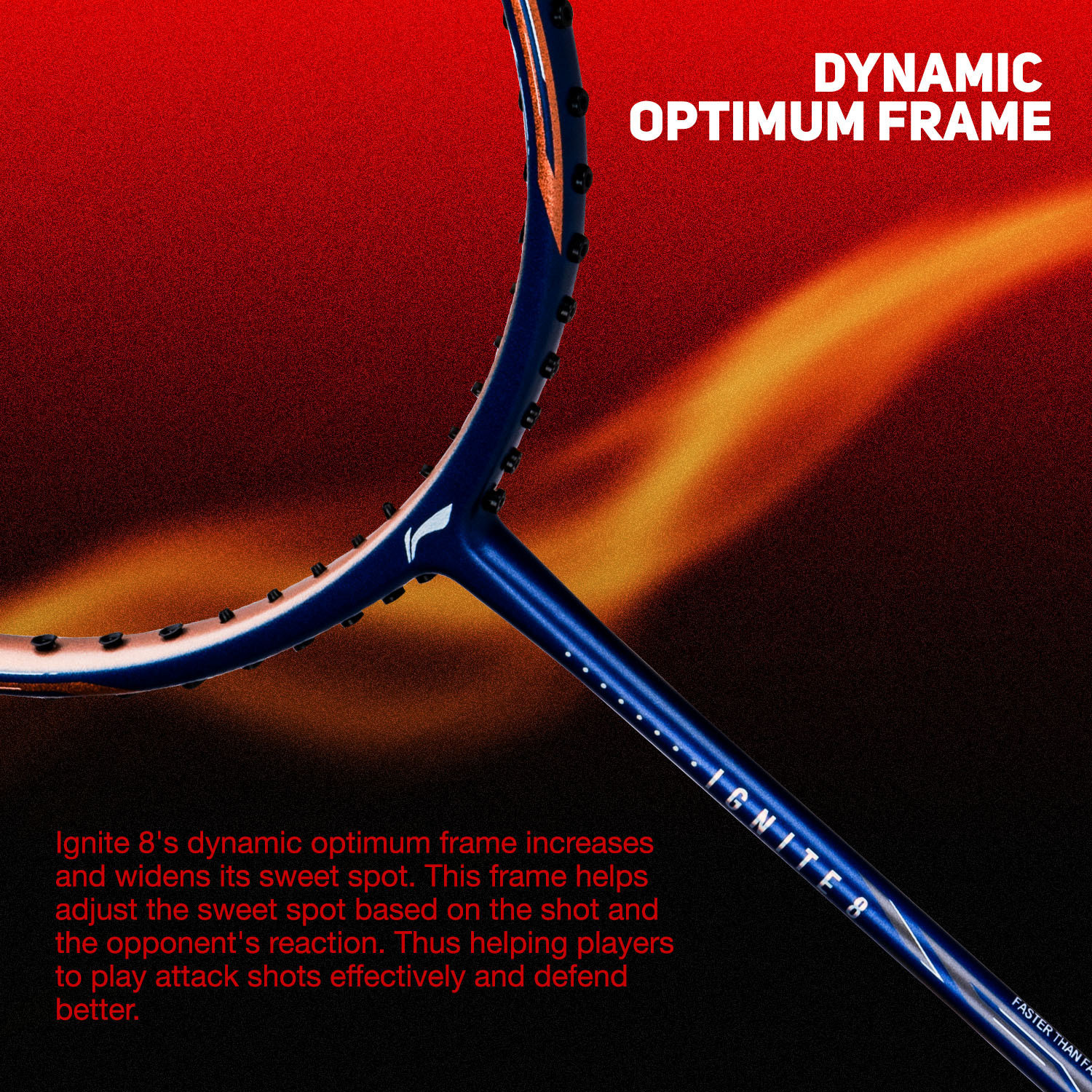 Image of LI-NING Ignite 8 Japanese Carbon Graphite White, Red Unstrung Badminton Racquet