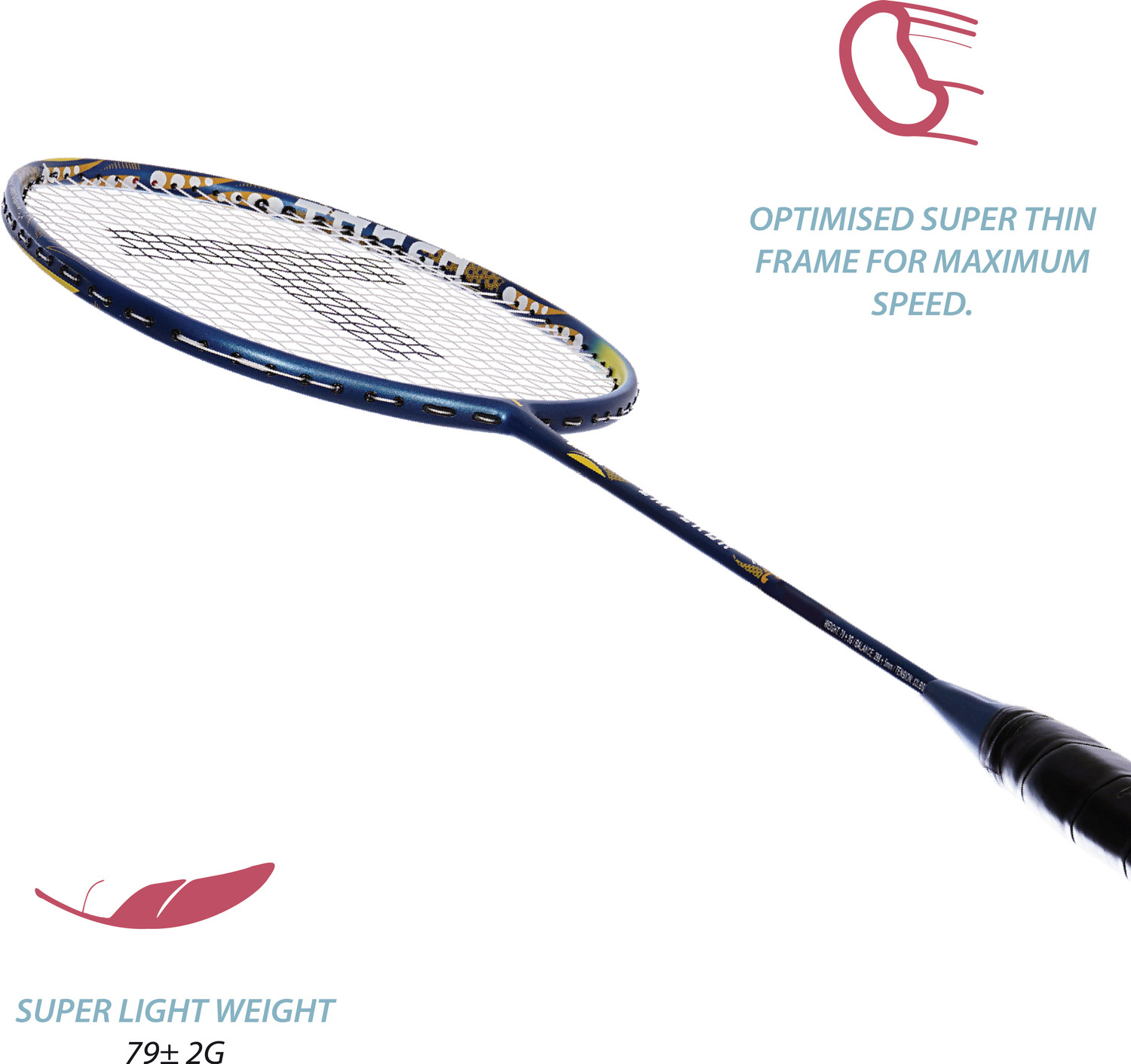 Image of Tanso Emperor Full Graphite Ultra Light Weight Carbon Fibre Strung Badminton Racket Blue Strung Badminton Racquet
