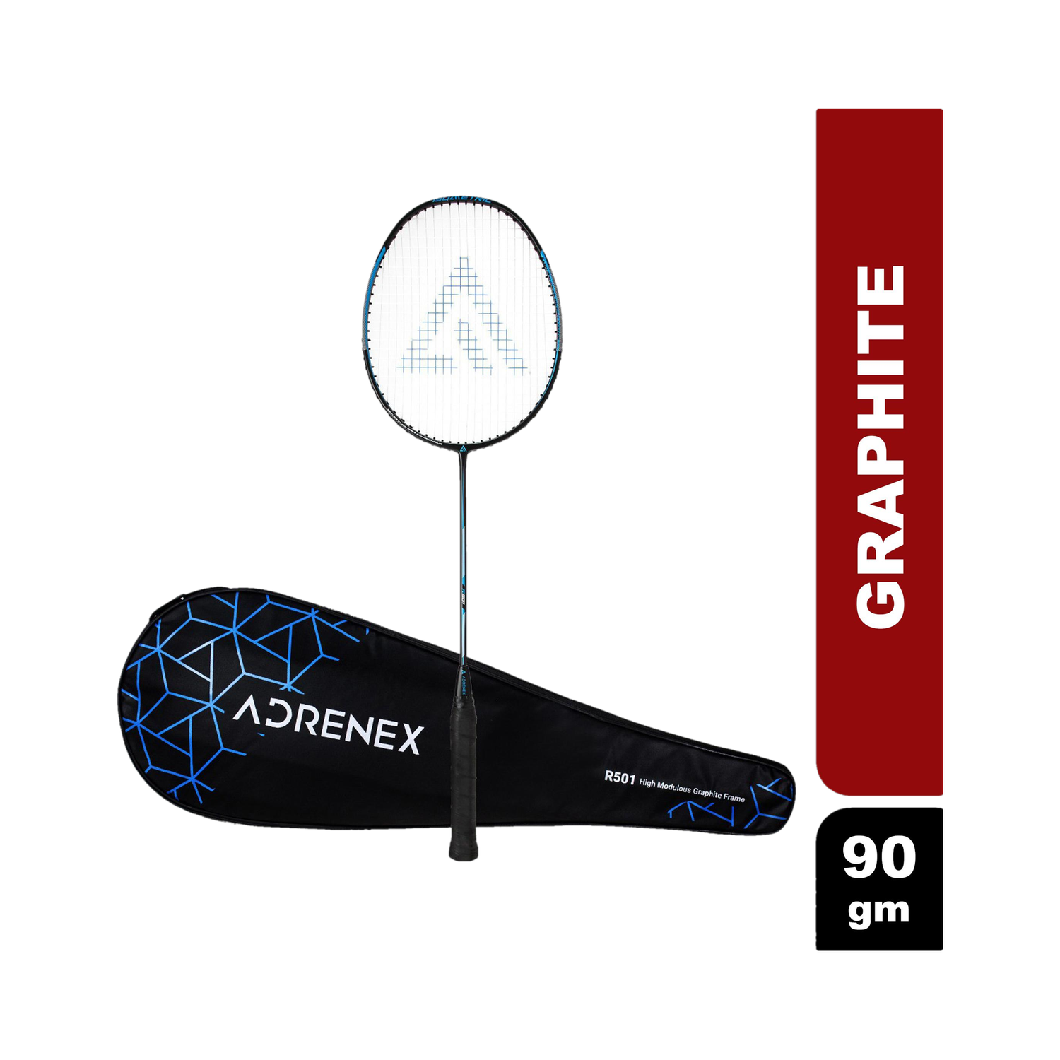 Adrenex R501 Full Graphite Badminton Racquet Black, Blue - Image 1
