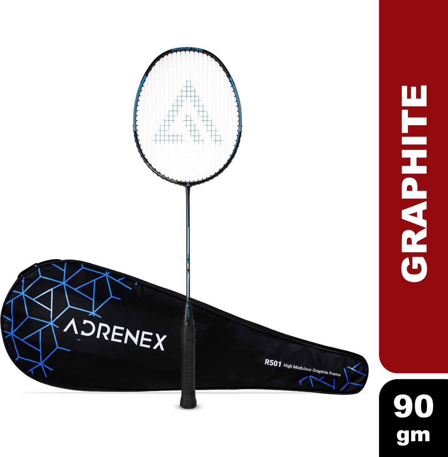 Image of Adrenex by Flipkart R501 Full Graphite Badminton Racquet Black, Blue Strung
