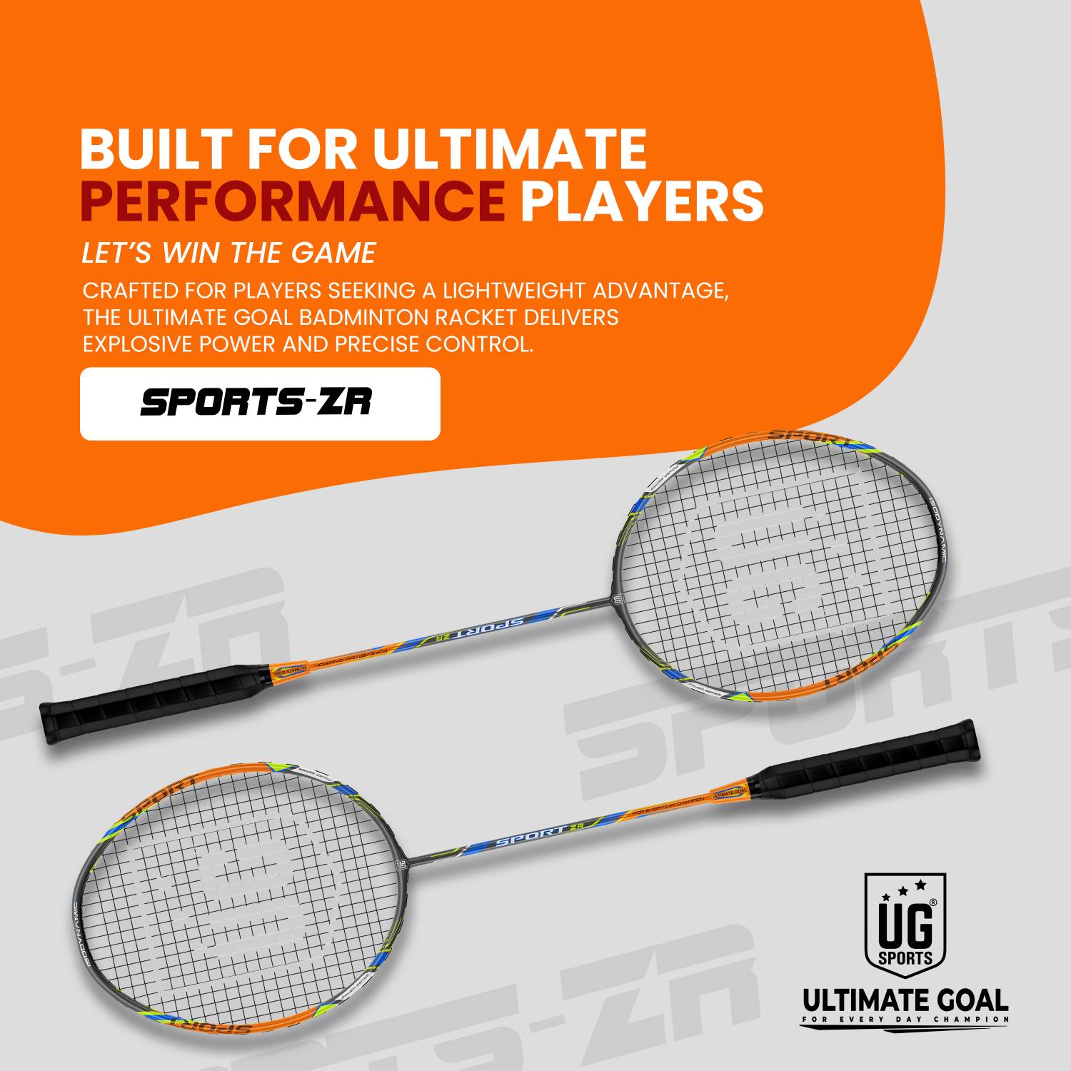 UG SPORTS Sports ZR Aluminium Single Badminton Racket with Cover