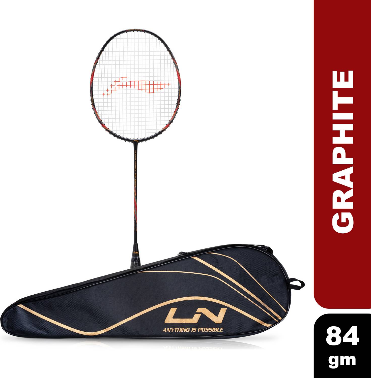 りんこ　904545セール品 LI-NING Super Series 900 Strung Badminton Racket (84 grams, Black