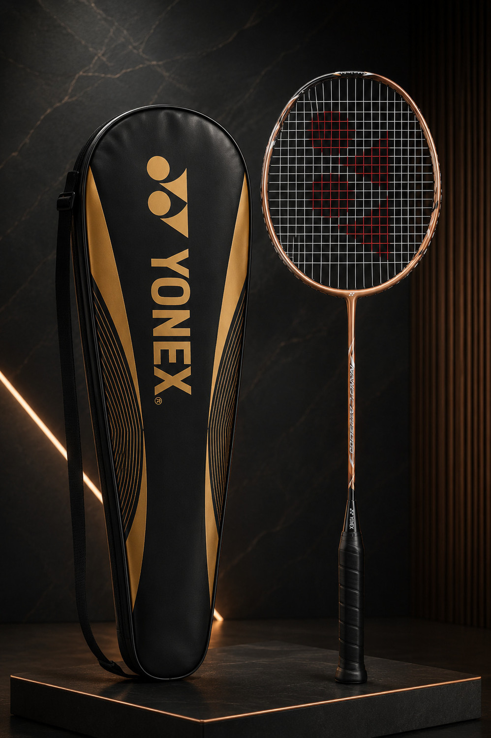 Image of YONEX NANOFLARE 9000i Gold, Black Strung Badminton Racquet