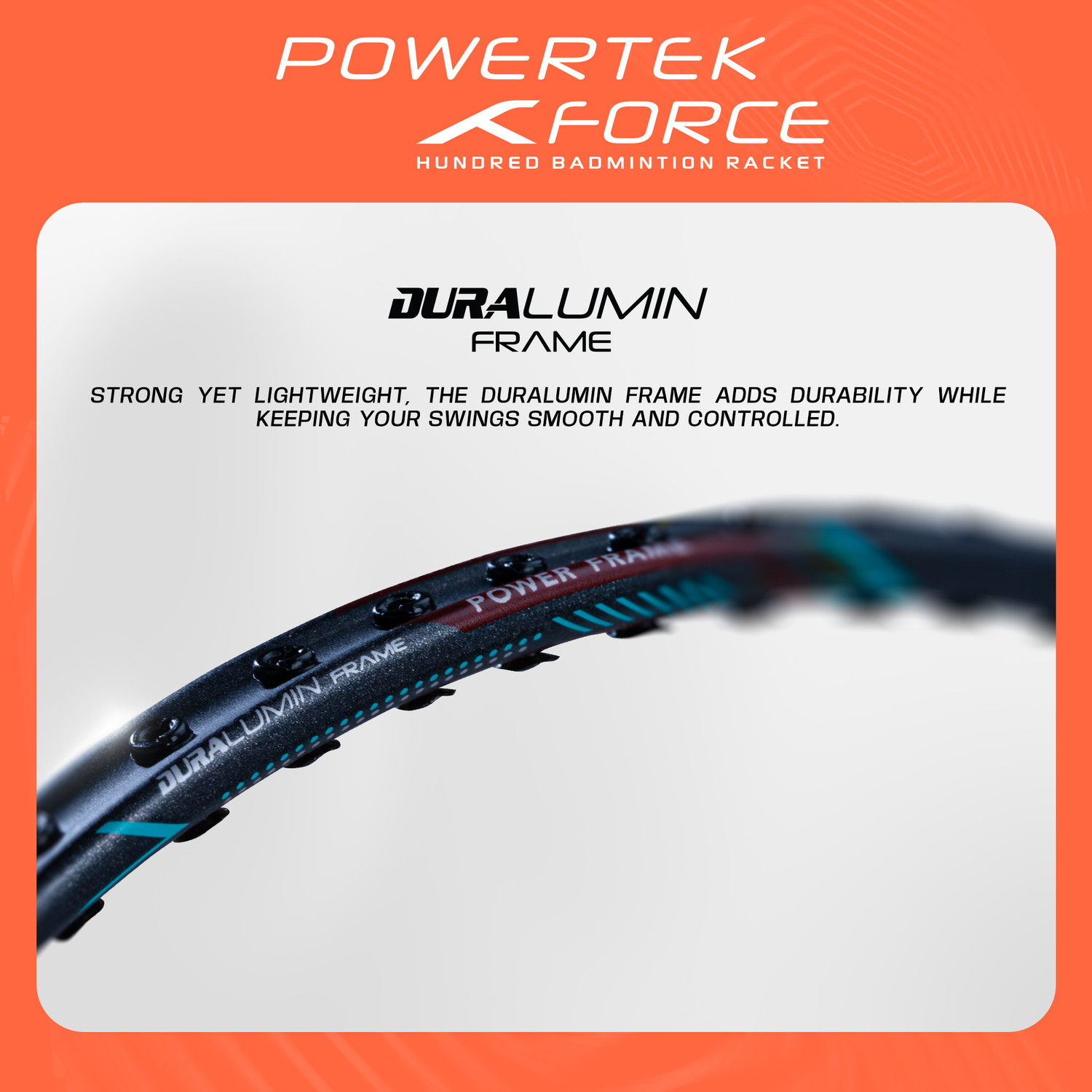 Image of Hundred POWERTEK FORCE Black Strung Badminton Racquet