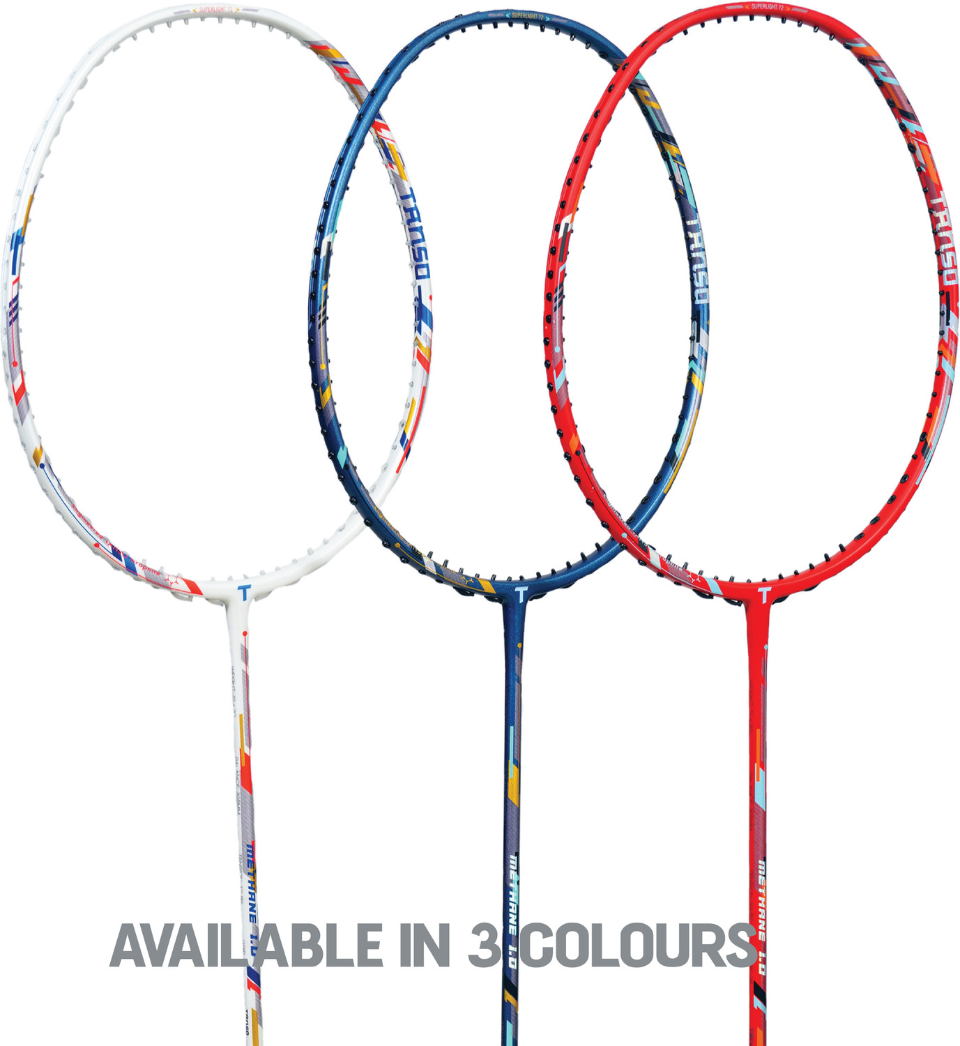 Image of Tanso Methane 1.0 Full Graphite 72 g Ultra Light Weight Carbon Fibre Blue Strung Badminton Racquet
