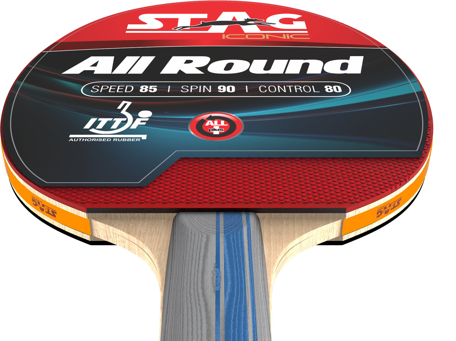 Image of Stag iconic All Round Table Tennis Racquet Red, Black Table Tennis Racquet