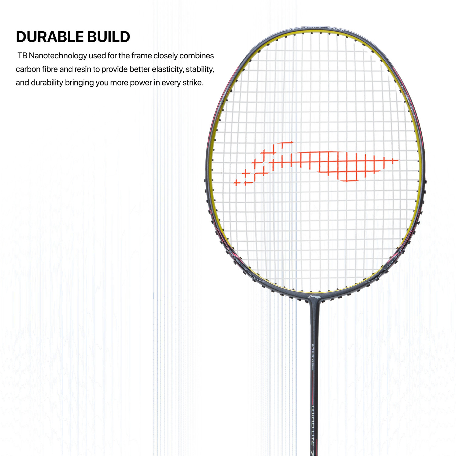 Image of LI-NING Wind Lite 700 II Grey, Yellow Strung Badminton Racquet