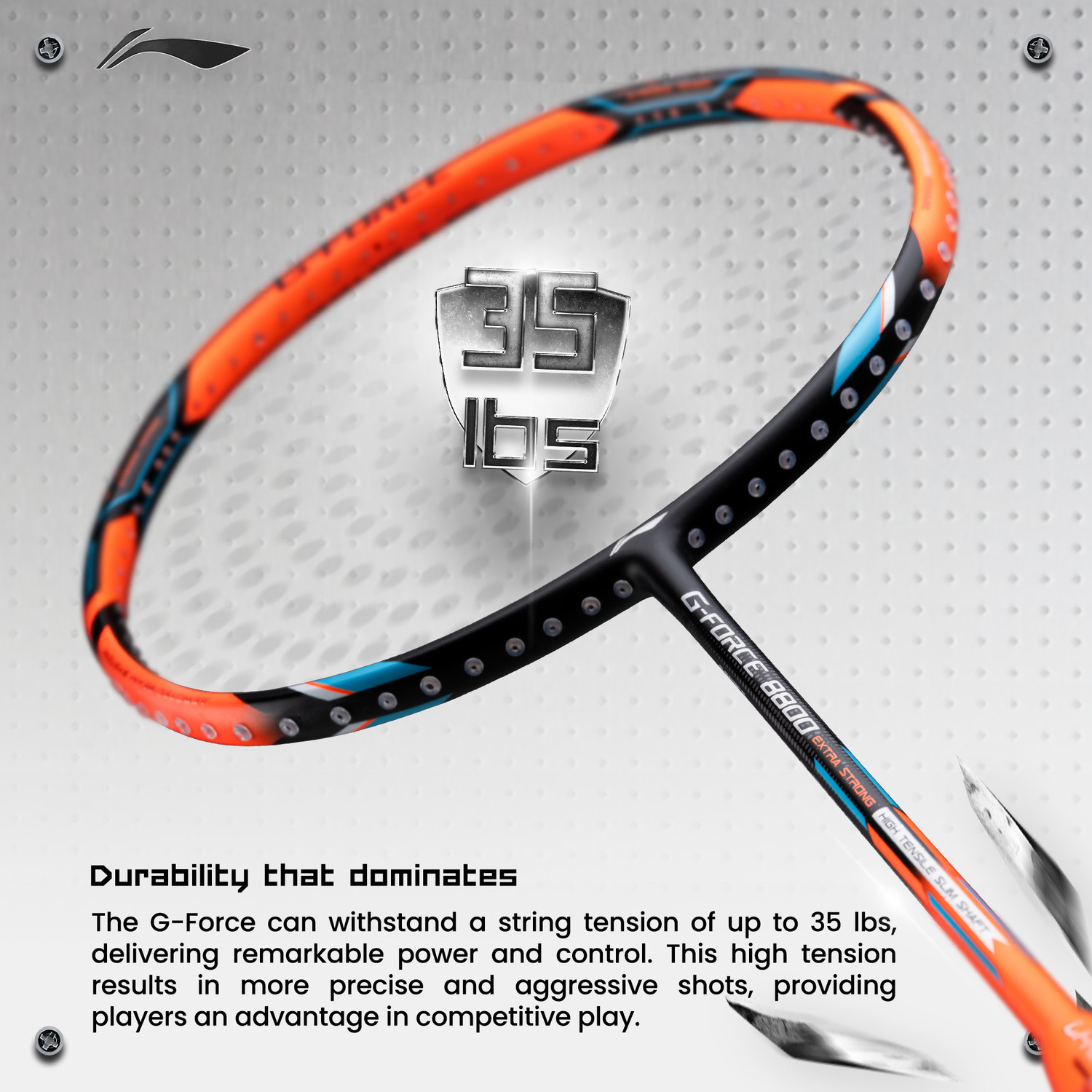 Image of LI-NING G-Force 8800 Extra Strong Black Unstrung Badminton Racquet