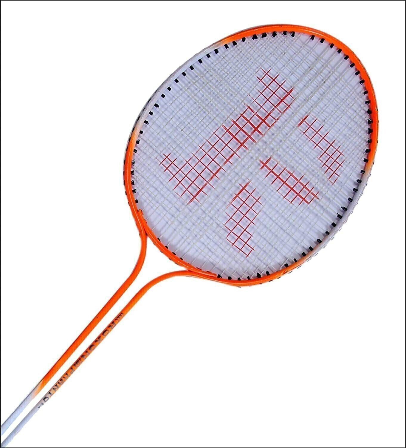 Image of Laksh sports Badminton Racquet Rackets Set Of 2 pcs with 5 shuttle combo SET Yellow Strung Badminton Racquet