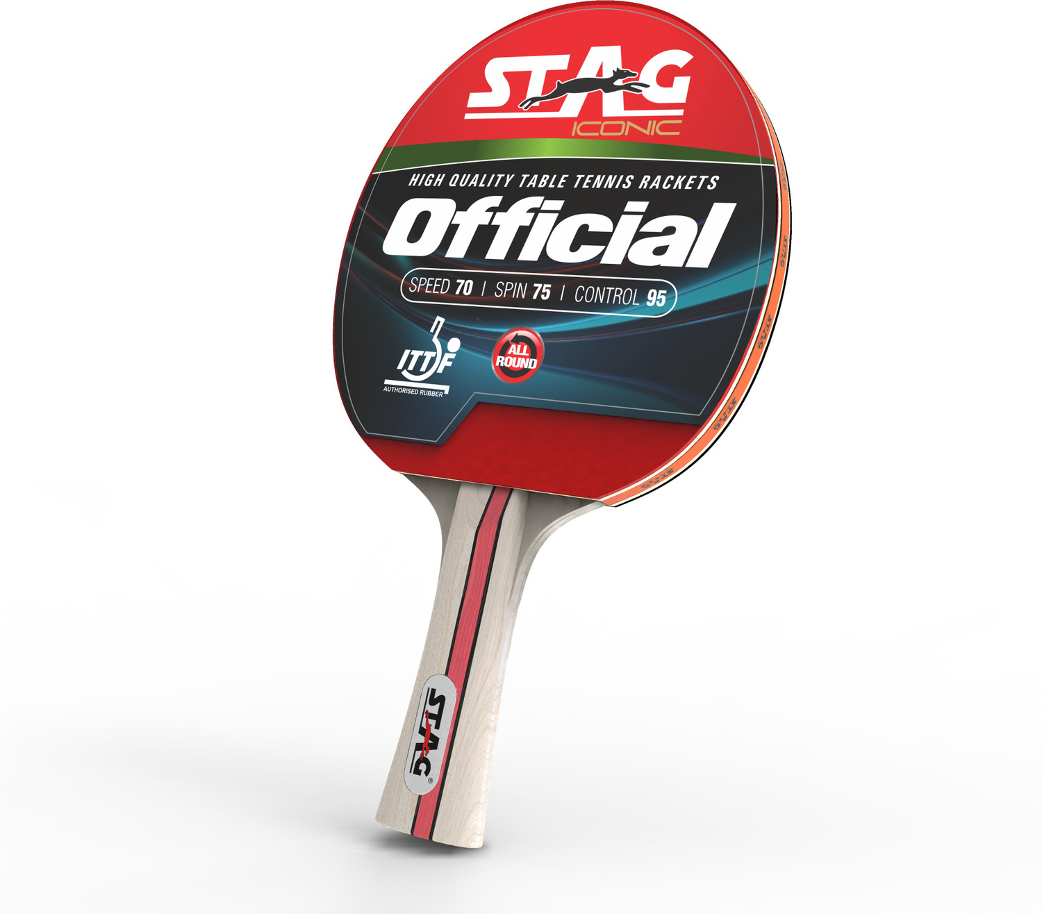 Image of Stag iconic Official Red, Black Table Tennis Racquet