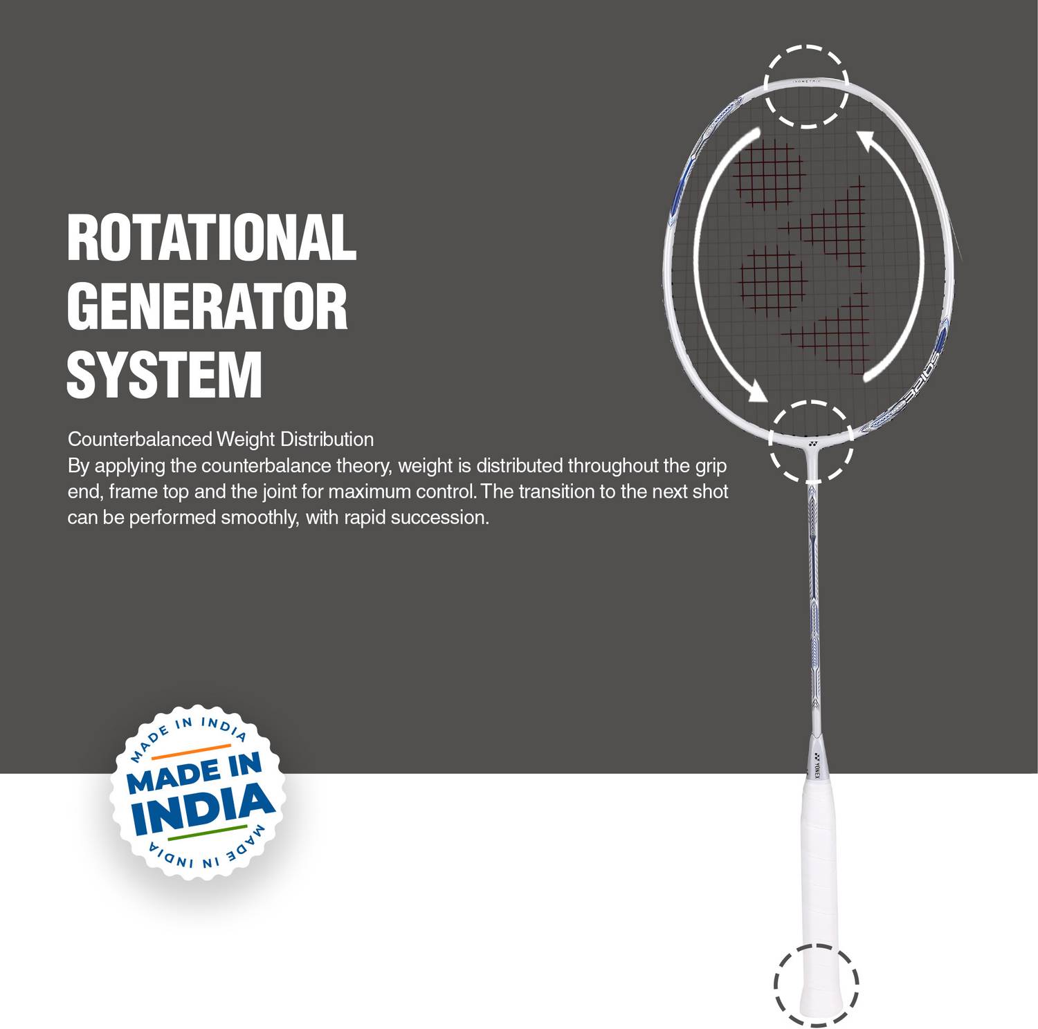 YONEX Astrox Attack 9 White Badminton Racquet - Image 5