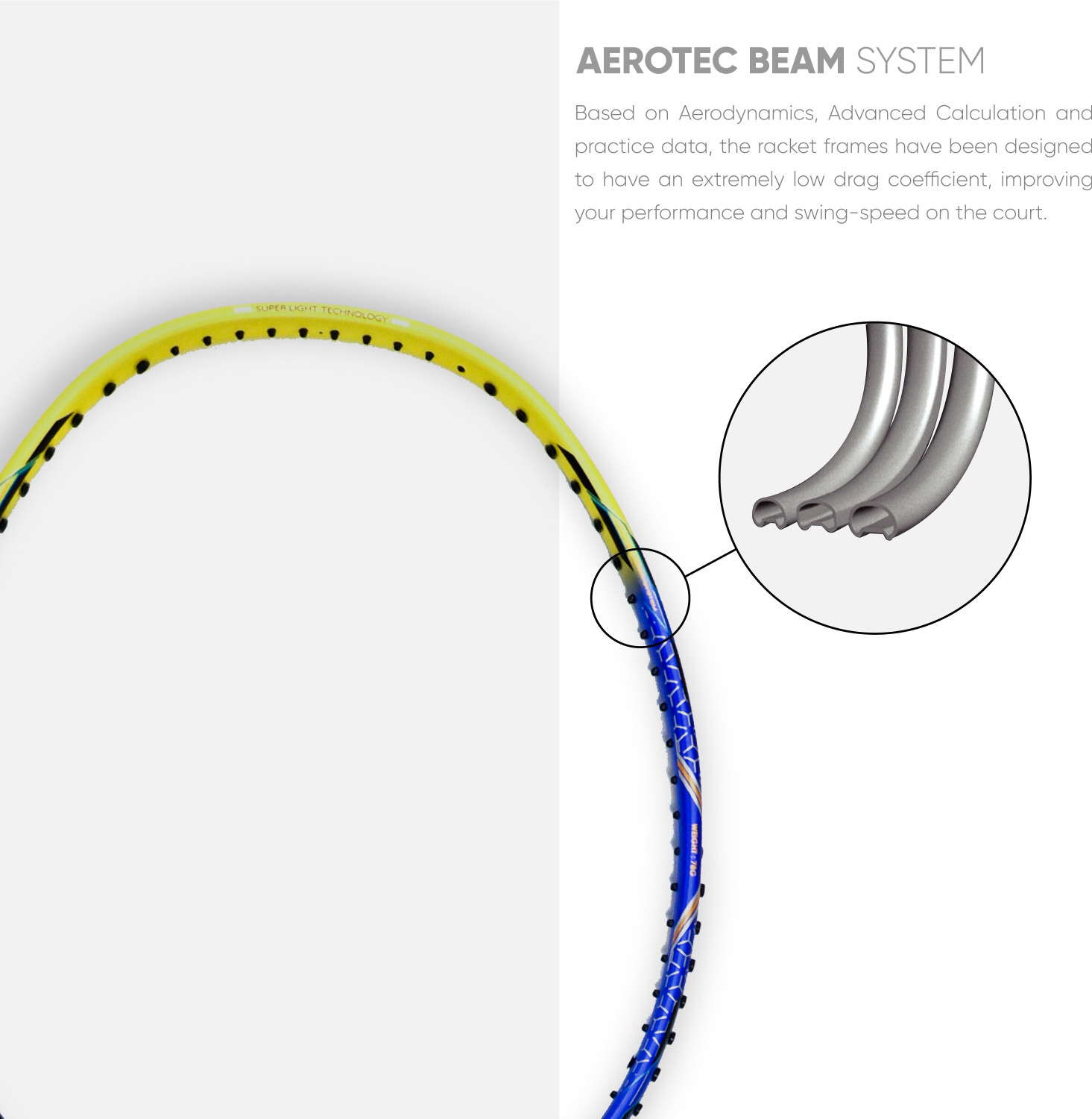 Image of LI-NING G-Force 3600 Superlite Blue, Yellow Unstrung Badminton Racquet