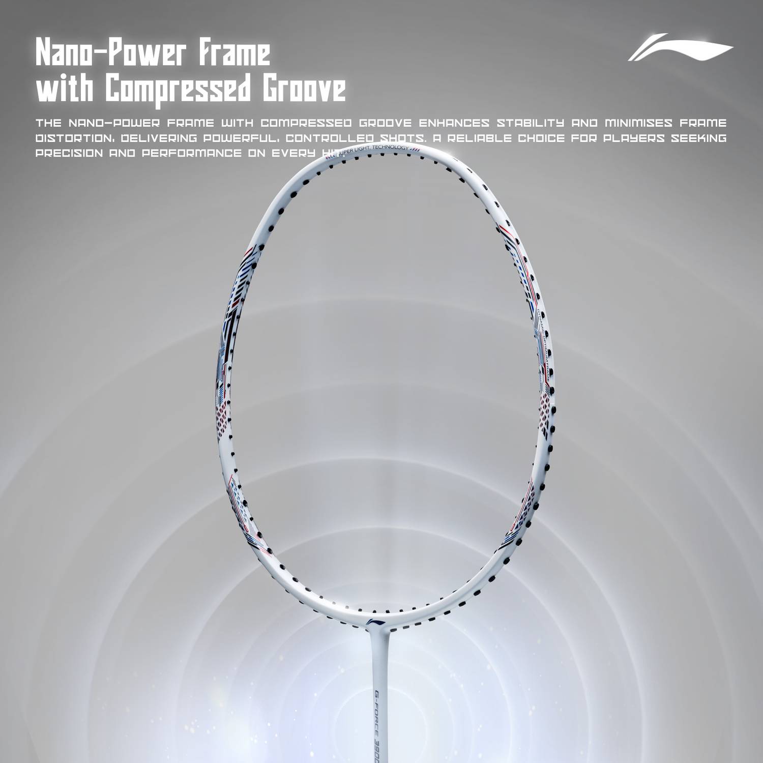 LI-NING G-Force 3900 II Superlite White Strung Badminton Racquet - Image 4