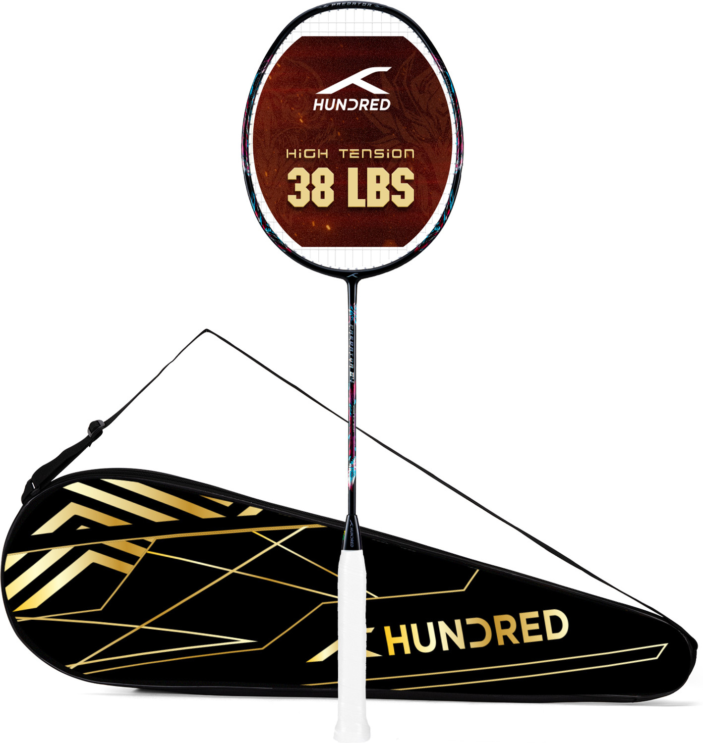 Image of Hundred Predator 84 Extreme Black Unstrung Badminton Racquet