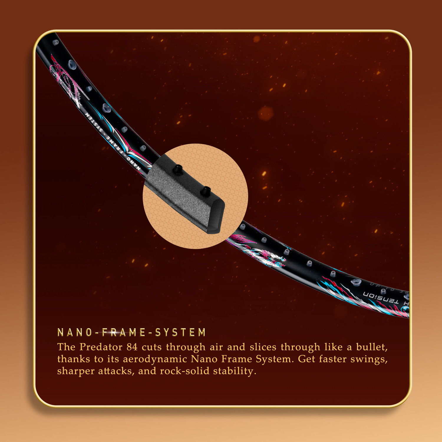 Image of Hundred Predator 84 Extreme Black Unstrung Badminton Racquet