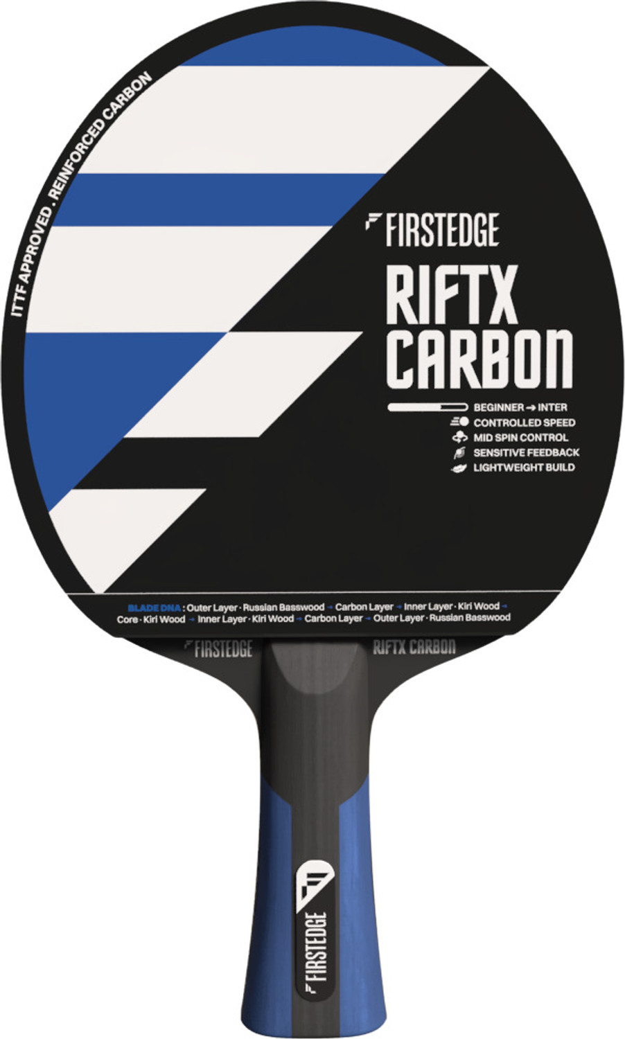 Image of Firstedge RiftX Carbon ITTF Approved Blue Table Tennis Racquet