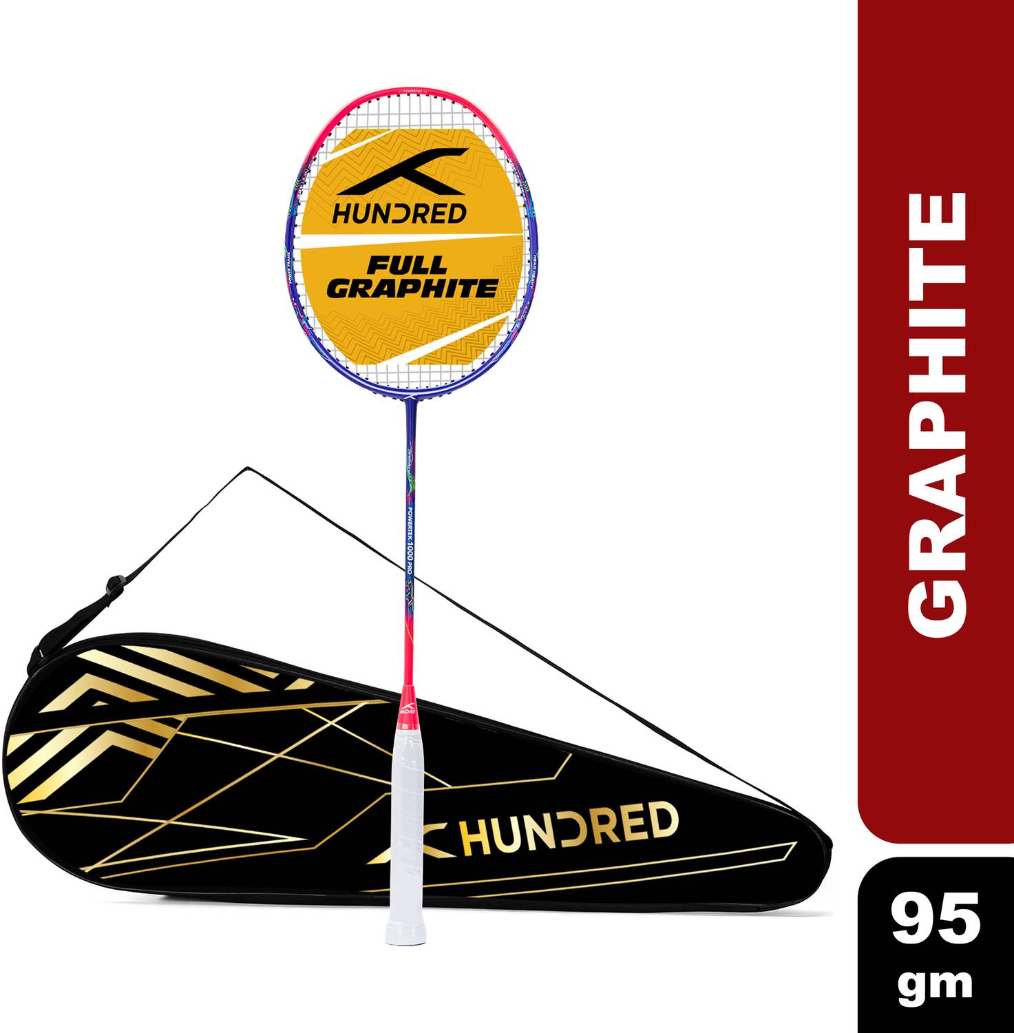 Hundred POWERTEK 1000 PRO Black Badminton Racquet