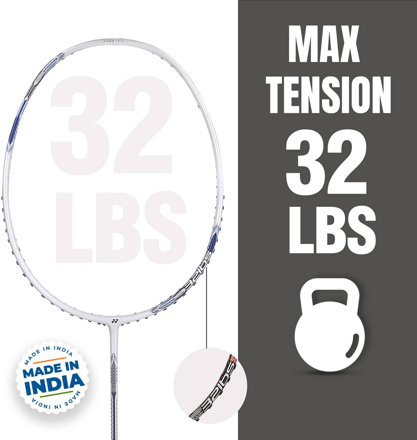 YONEX Astrox Attack 9 White Badminton Racquet - Image 3