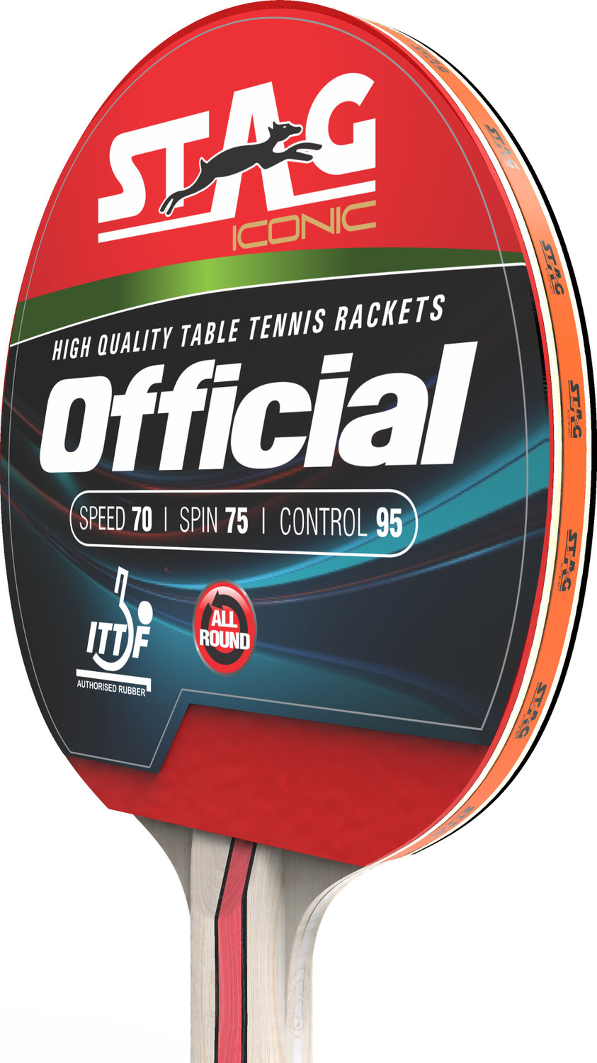 Image of Stag iconic Official Red, Black Table Tennis Racquet