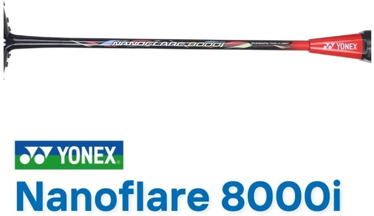 Image of YONEX NANOFLARE 8000i Black, Red Strung Badminton Racquet