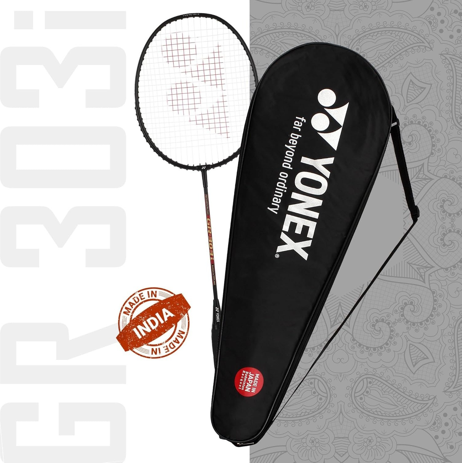 Image of YONEX Badminton Racquet Gr303I Black G4U Multicolor Strung Badminton Racquet