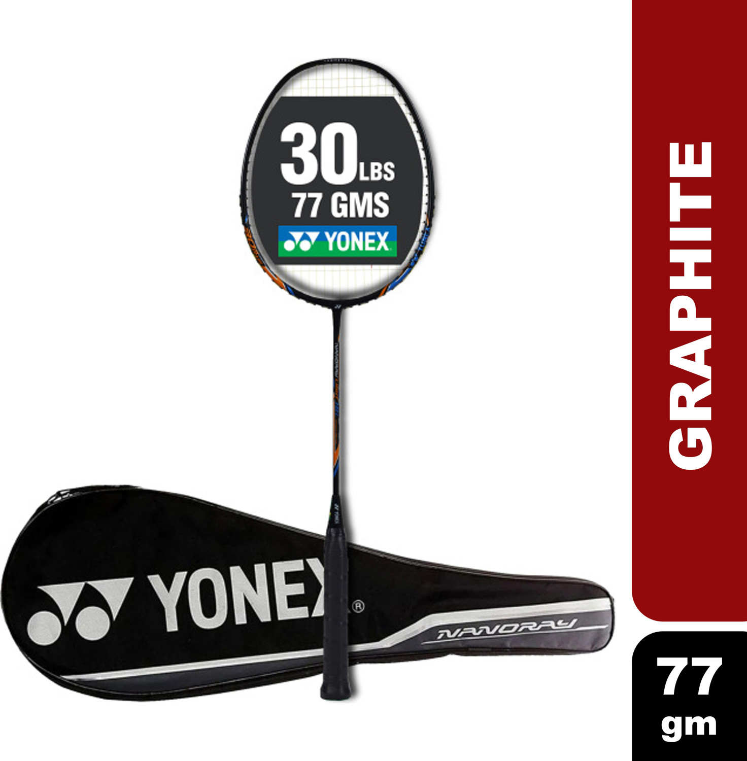 Image of Yonex Nanoray Light 18i Black Strung Badminton Racquet (Tension: 30 lbs)