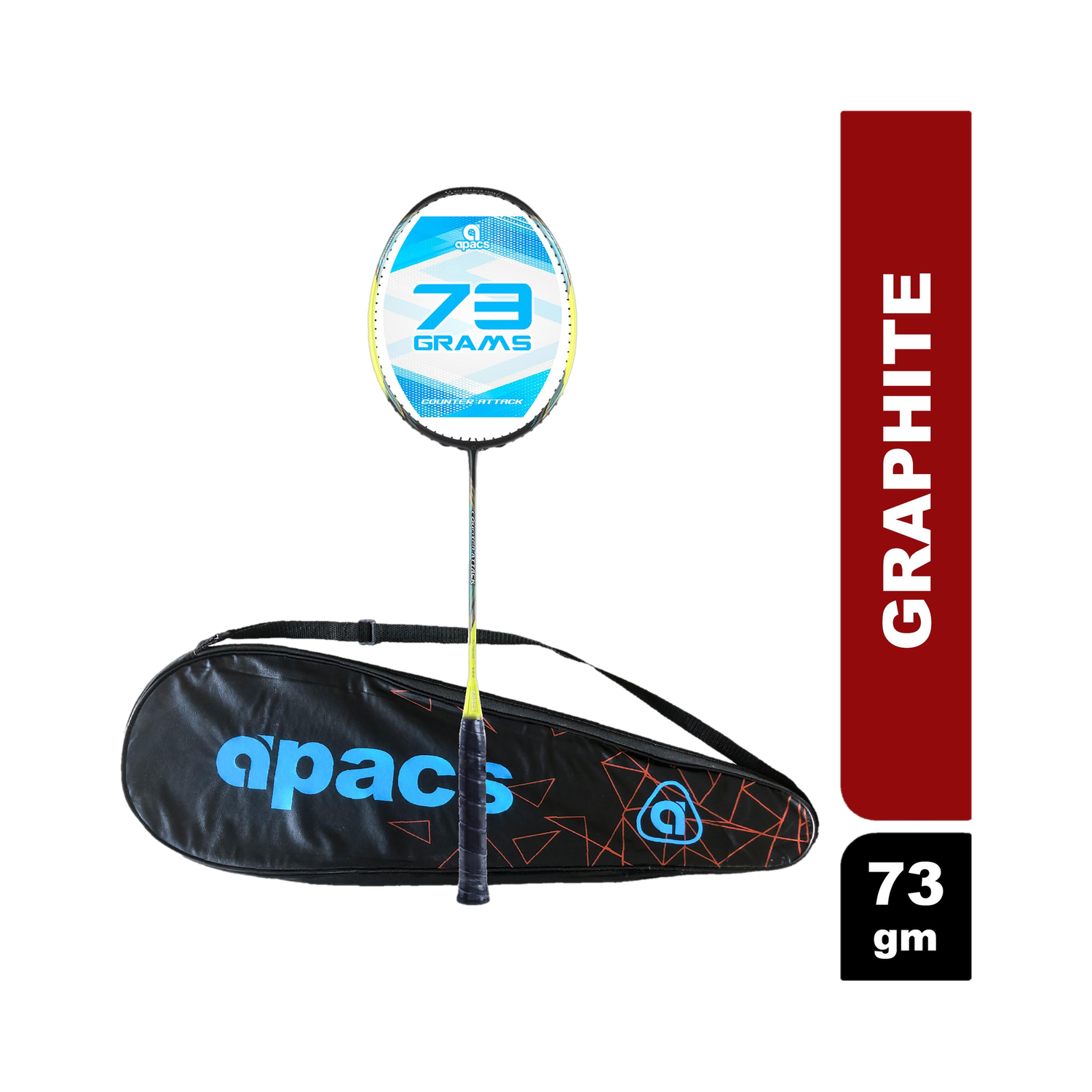 apacs Counter Attack (73G, 35LBS) Green, Black Unstrung Badminton Racquet
