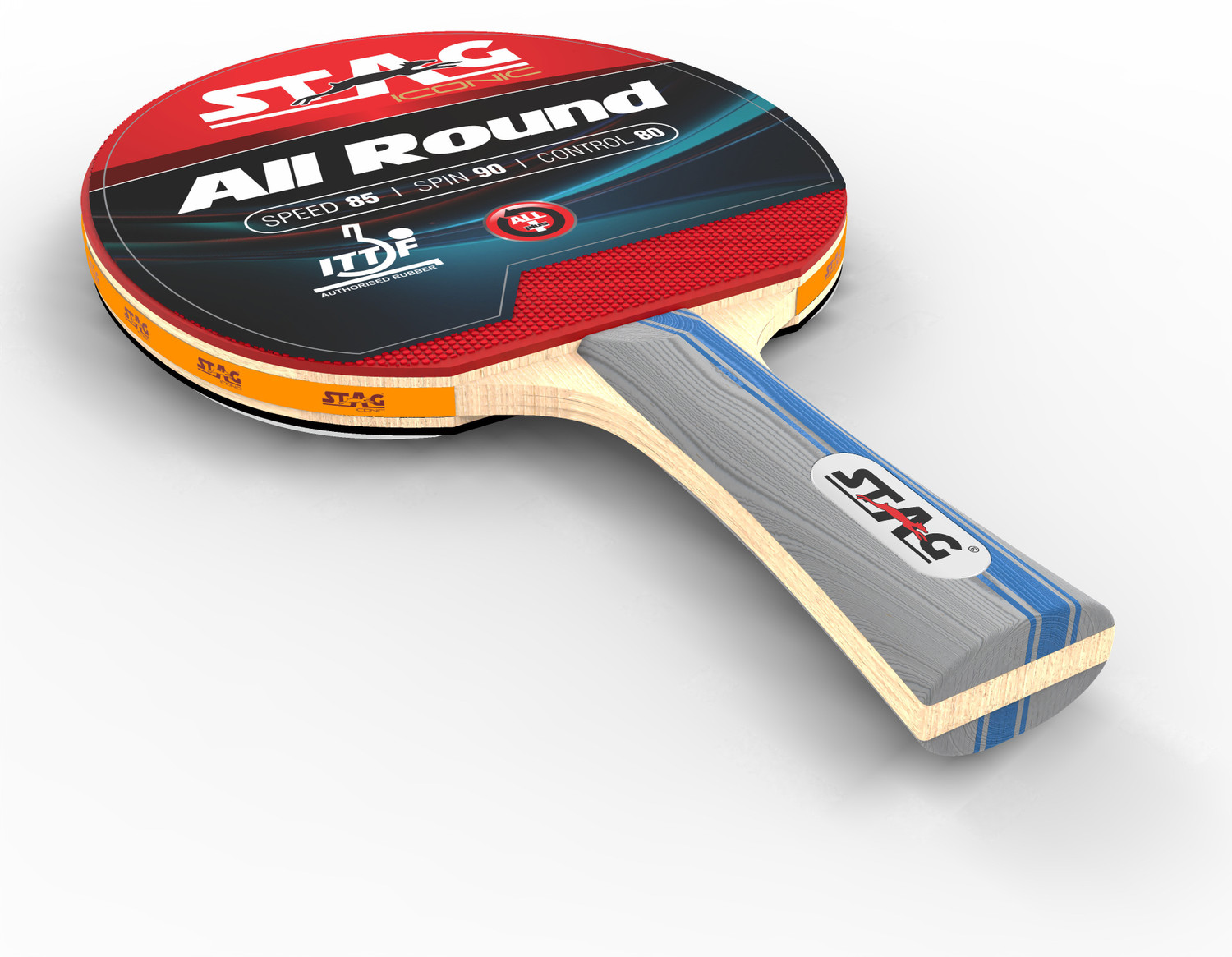 Image of Stag iconic All Round Table Tennis Racquet Red, Black Table Tennis Racquet