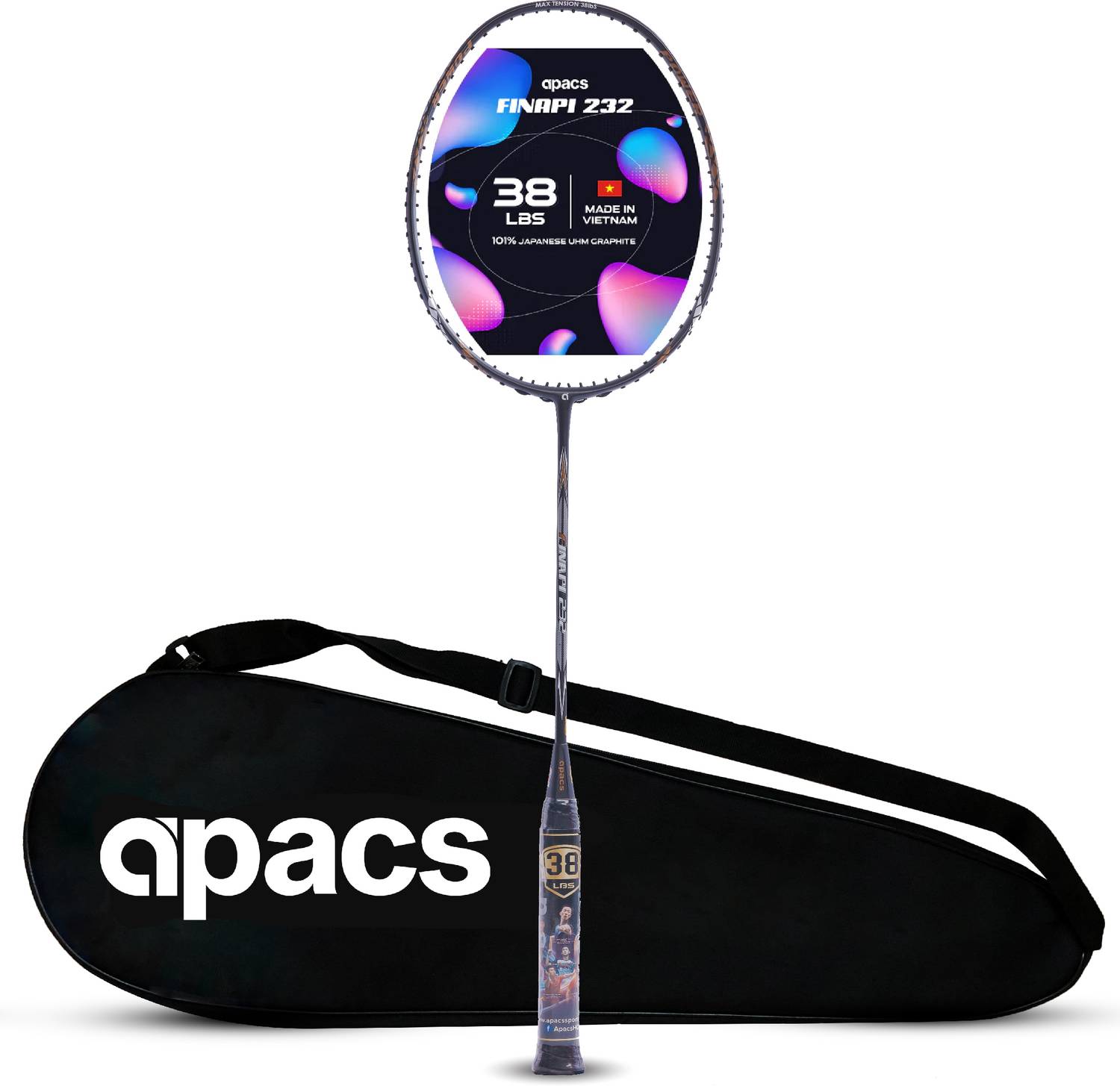 Apacs Finapi 232 Grey Unstrung Badminton Racquet - Image 2