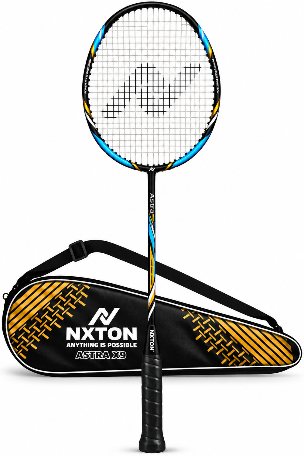 Image of NXTON ASTRA X9 Composite Material Blue, Gold Strung Badminton Racquet