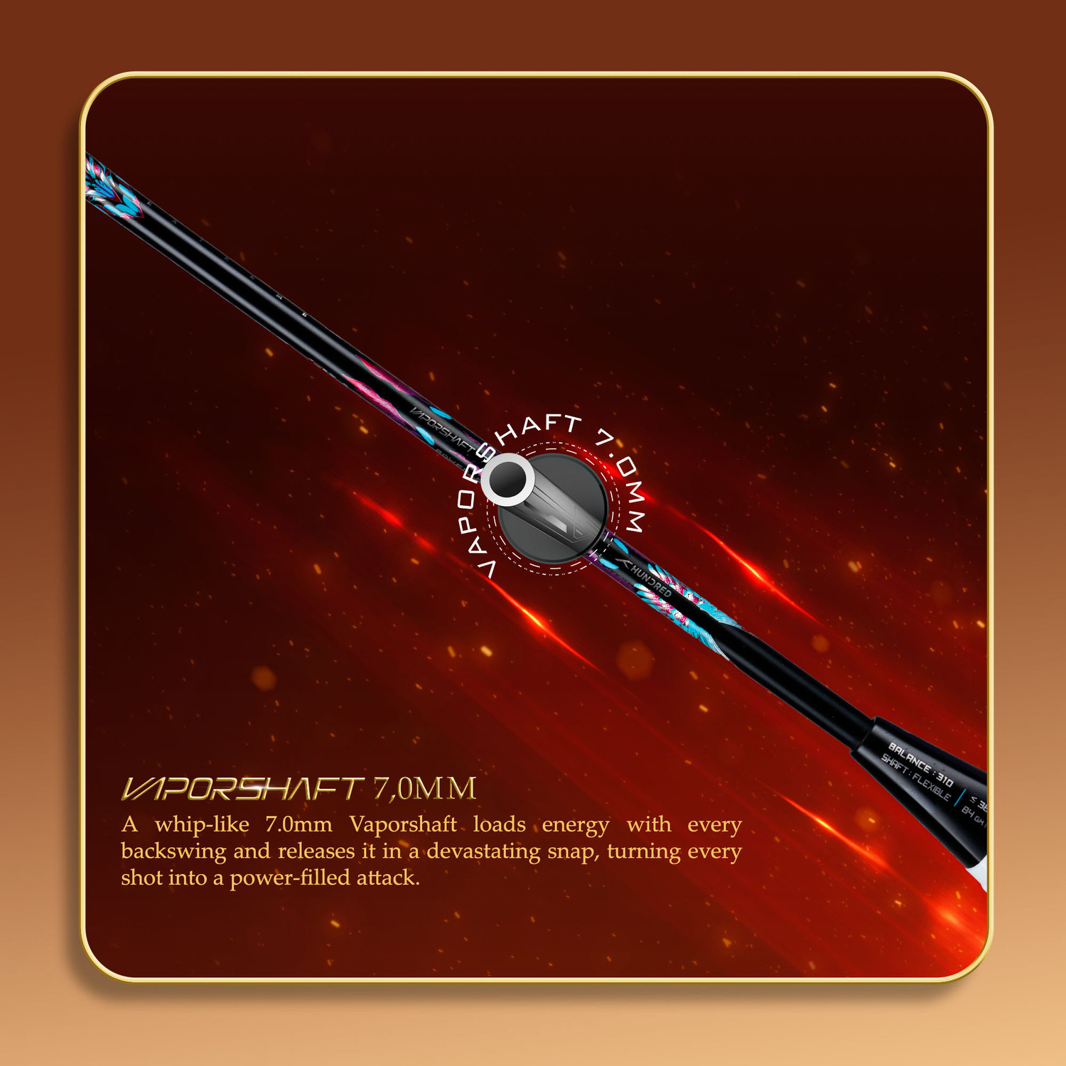 Image of Hundred Predator 84 Extreme Black Unstrung Badminton Racquet