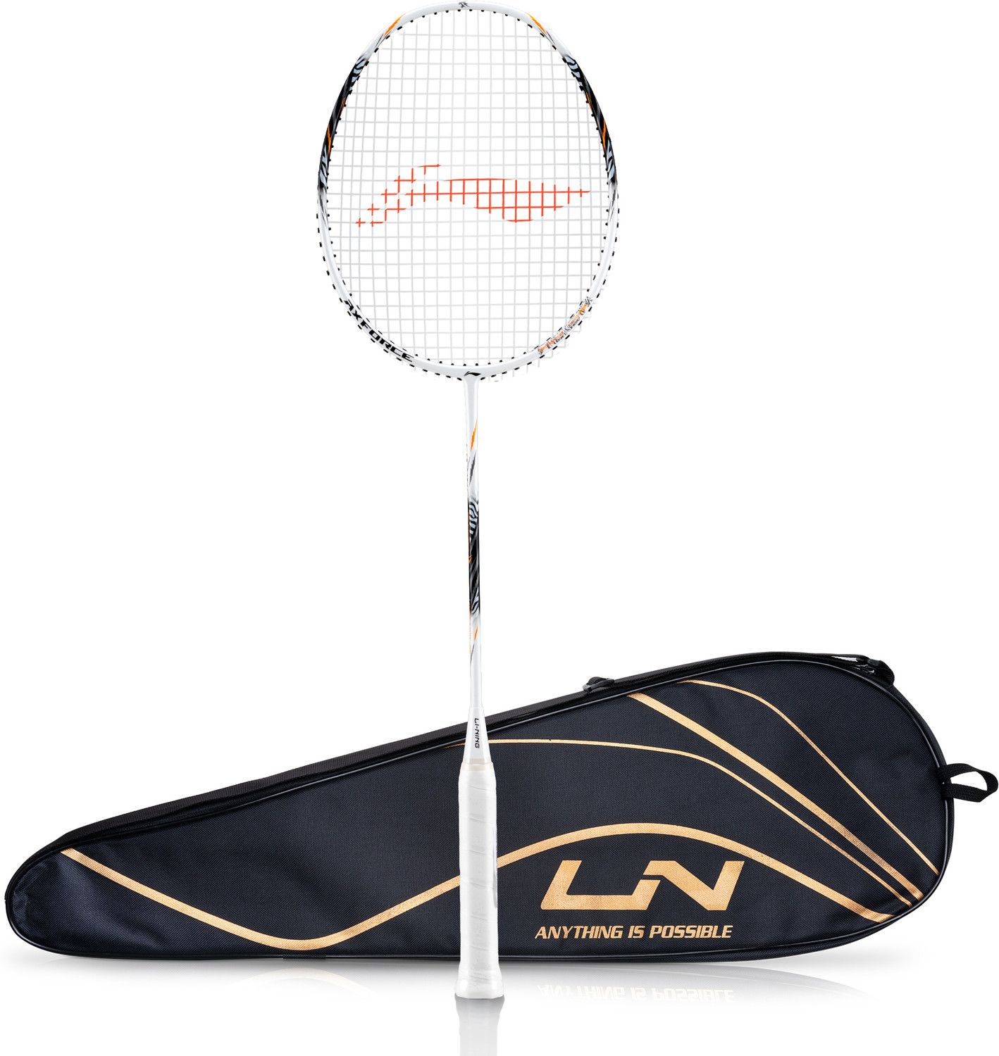 Image of LI-NING Axforce Tiger Strung Badminton Racquet for Professional Players White Strung Badminton Racquet