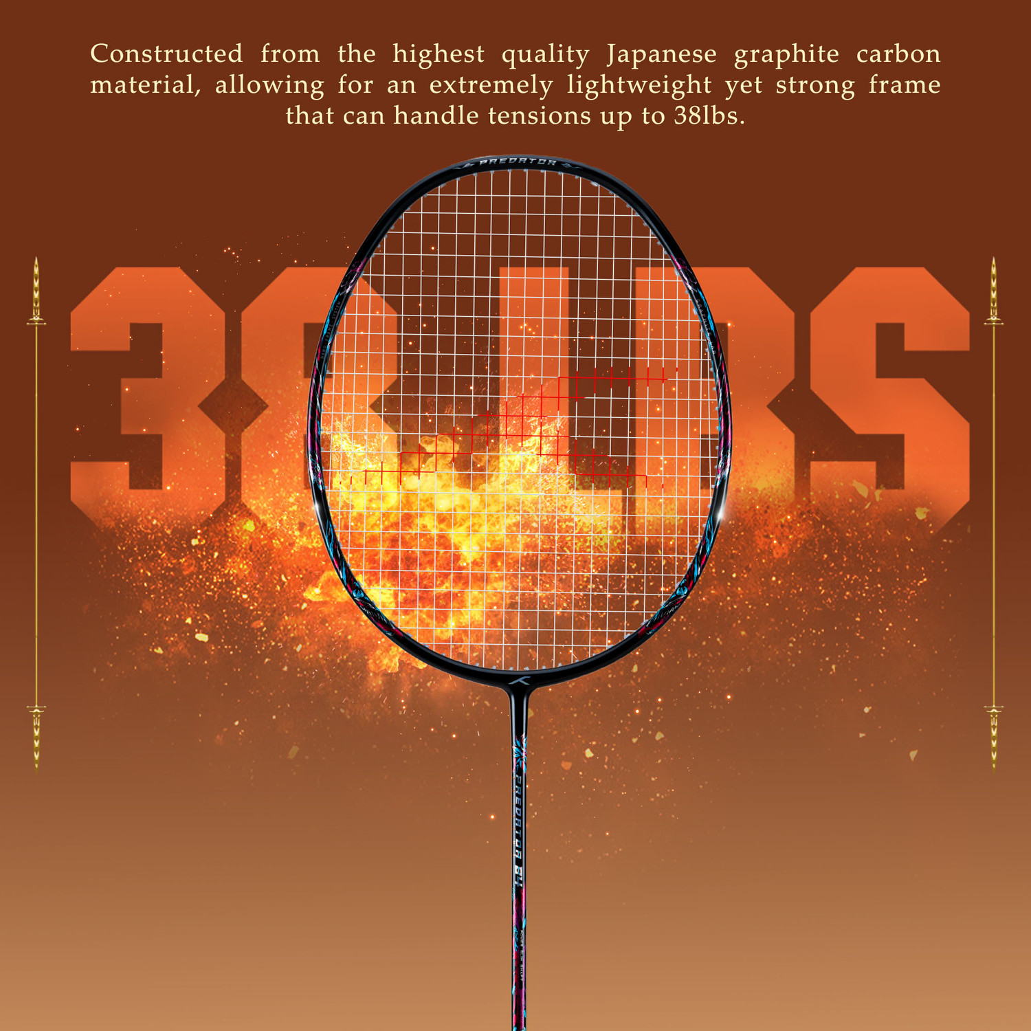 Image of Hundred Predator 84 Extreme Black Unstrung Badminton Racquet