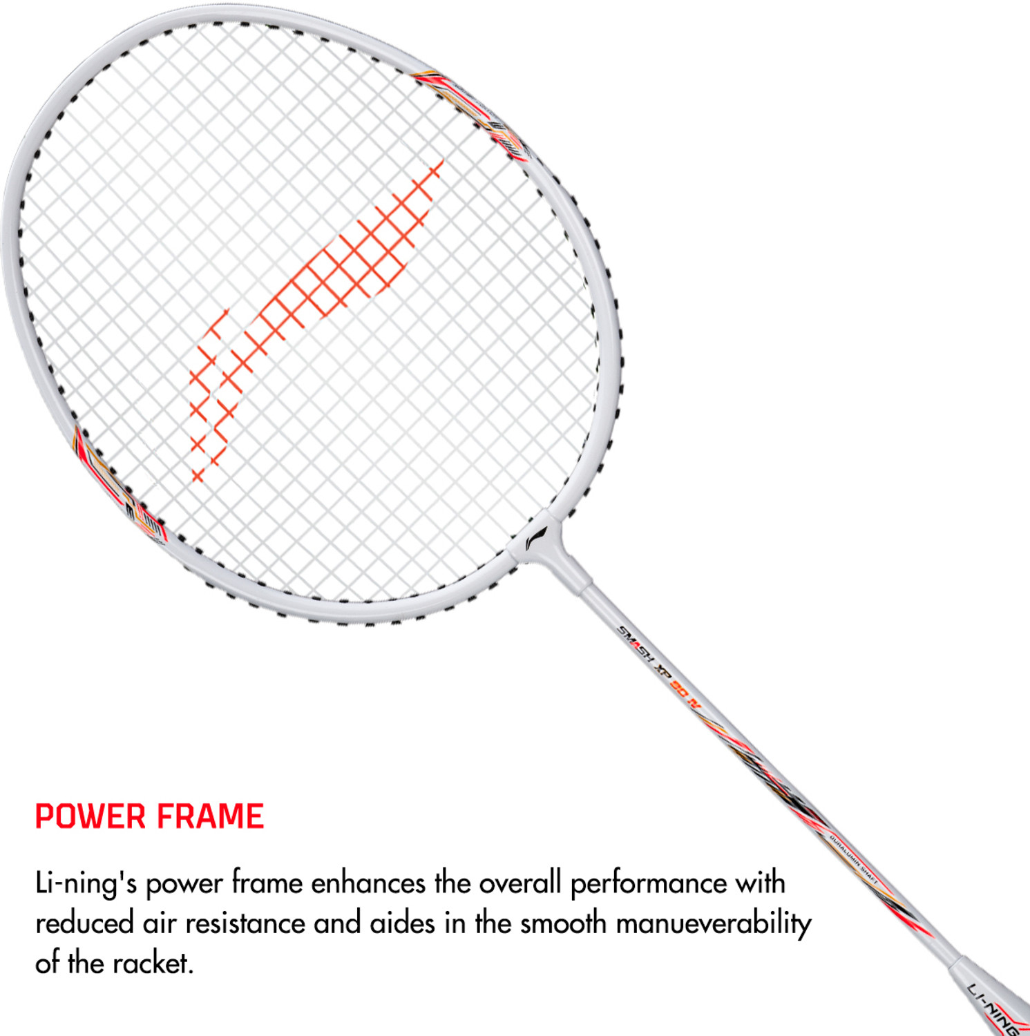 Image of LI-NING XP-90-IV White, Grey Strung Badminton Racquet