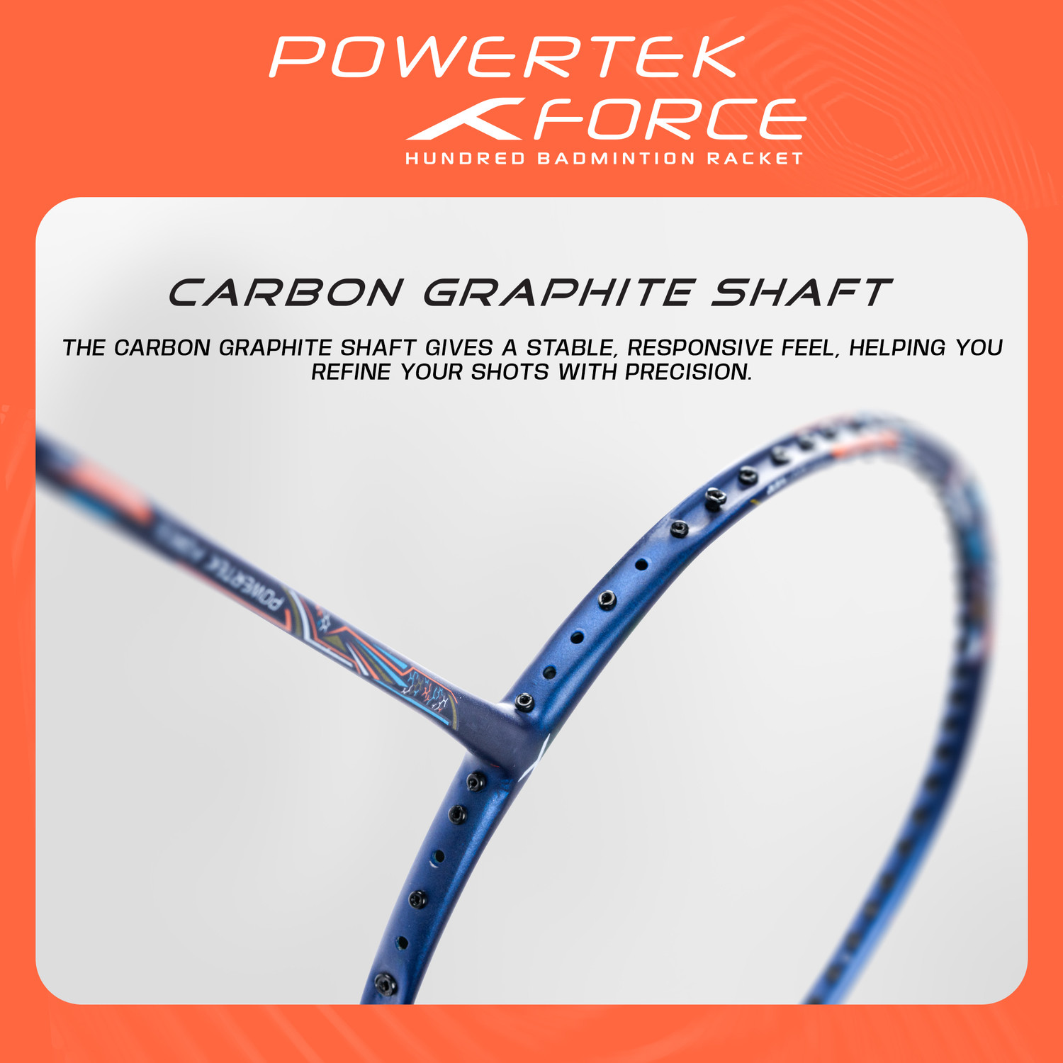 Image of Hundred POWERTEK FORCE Blue Strung Badminton Racquet