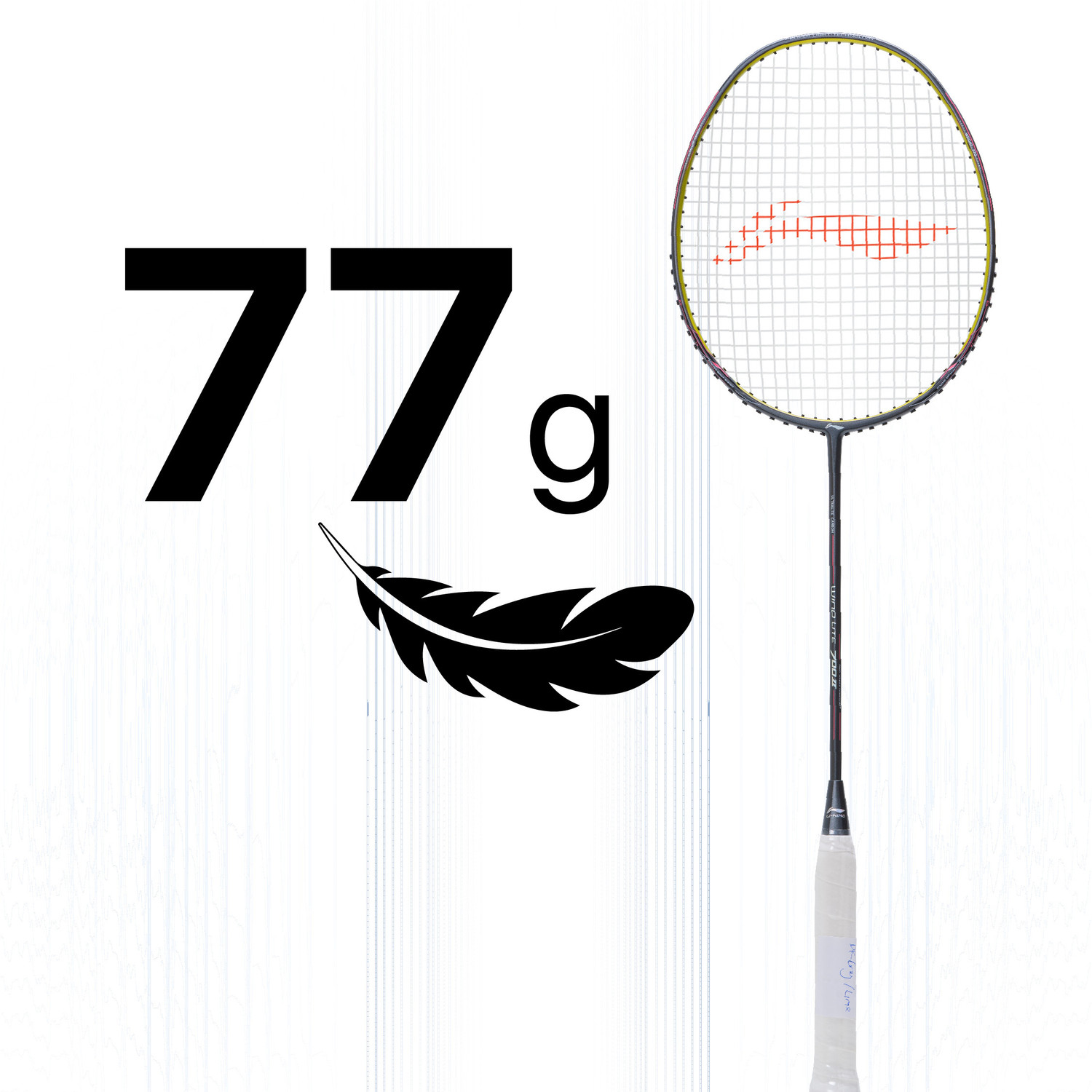 Image of LI-NING Wind Lite 700 II Grey, Yellow Strung Badminton Racquet