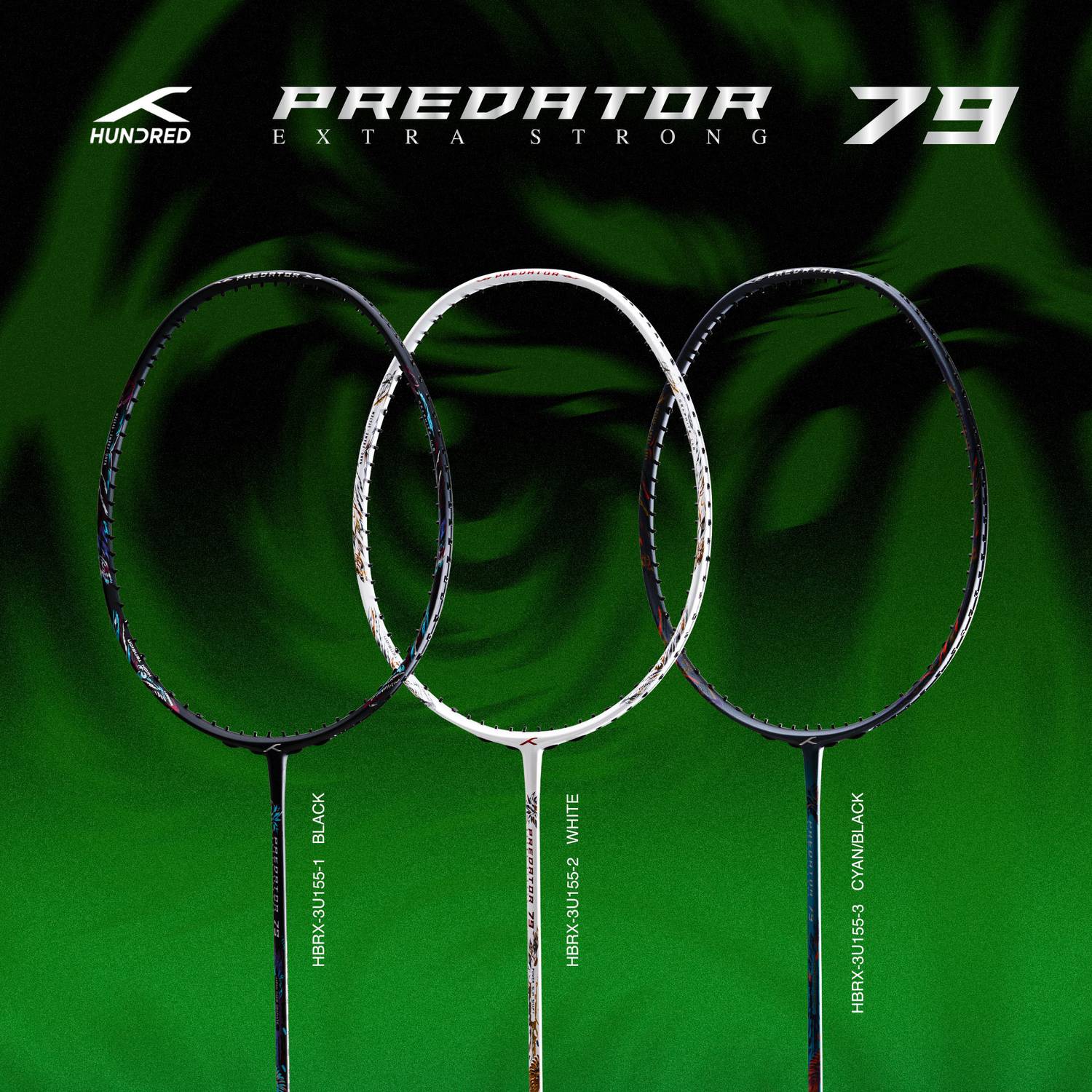 Hundred Predator 79 White Badminton Racquet - Image 4