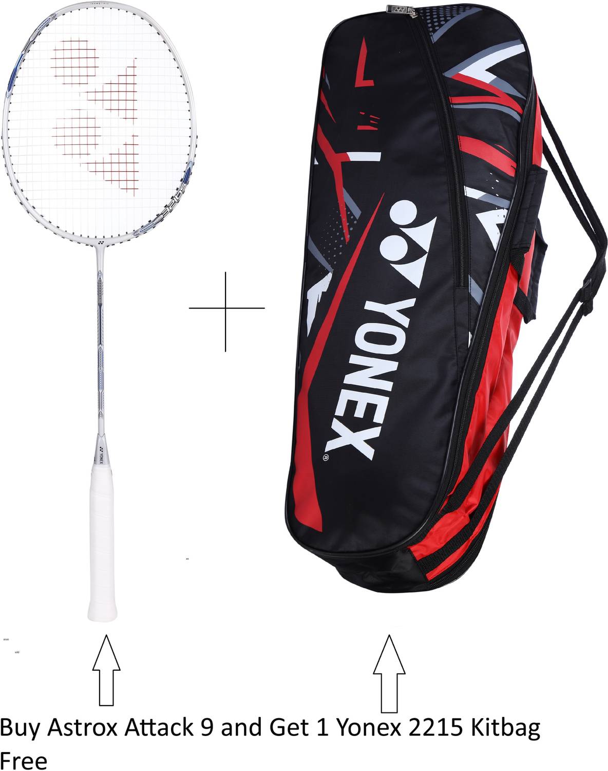 YONEX Astrox Attack 9 + 2215 Red Kitbag Free White Strung
