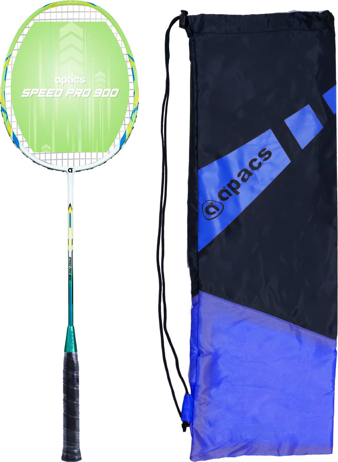 apacs Speed Pro 900 (88 Grams | Head Heavy) White, Green Strung Badminton Racquet