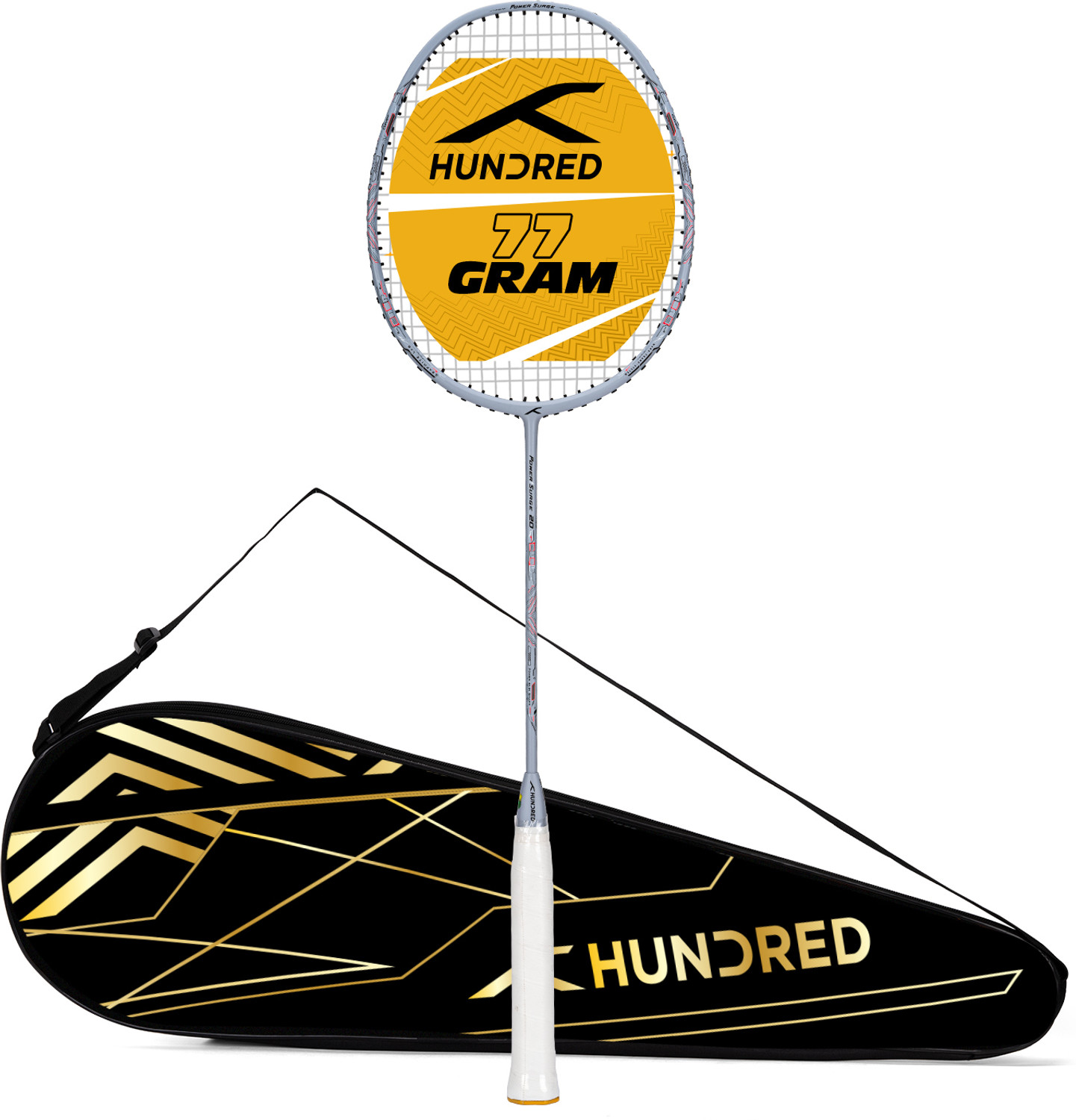 Image of Hundred Power Surge 20 Grey Strung Badminton Racquet
